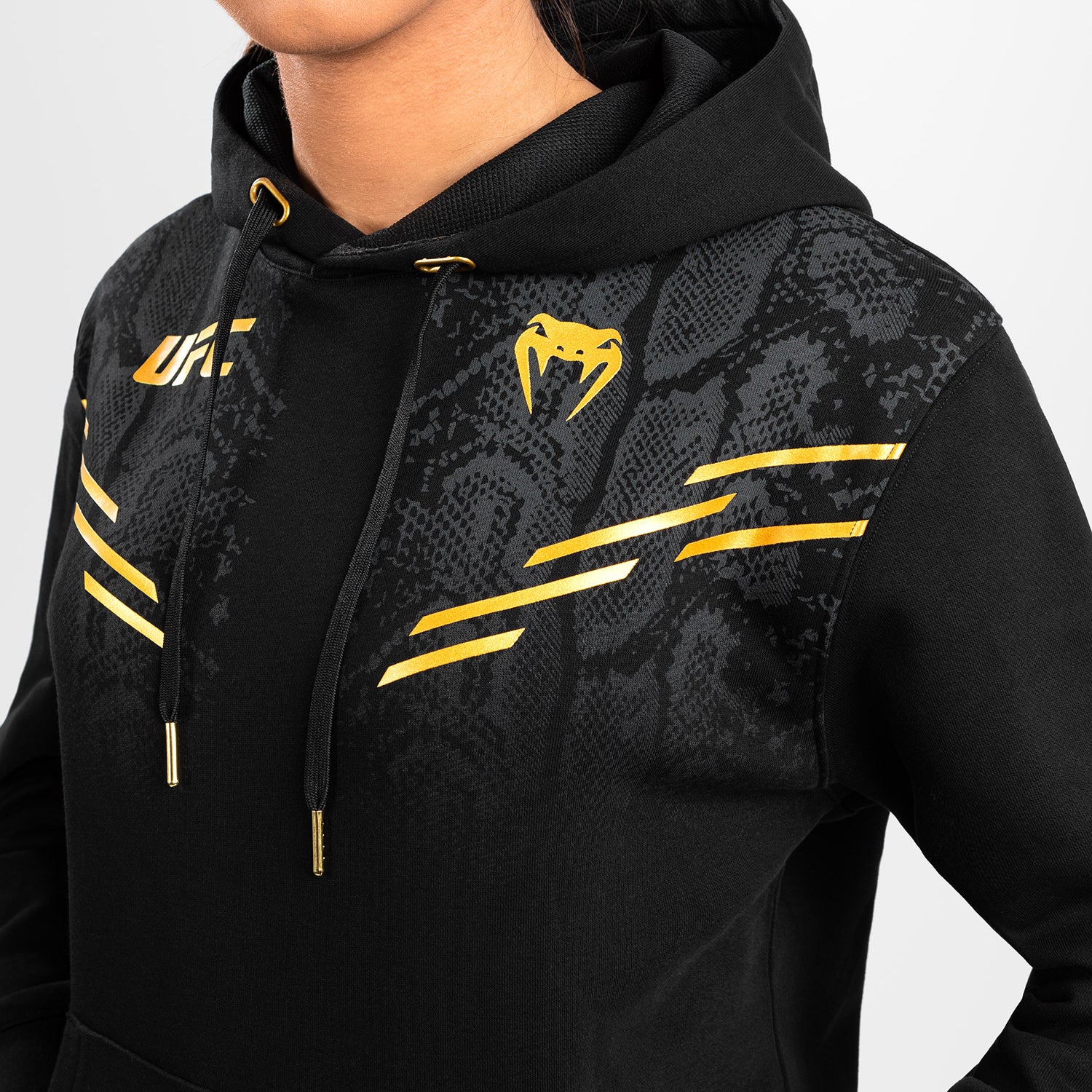 venum-ufc-adrenaline-by-venum-replica-damen-pullover-hoodie-champion-schwarz-gol image 5