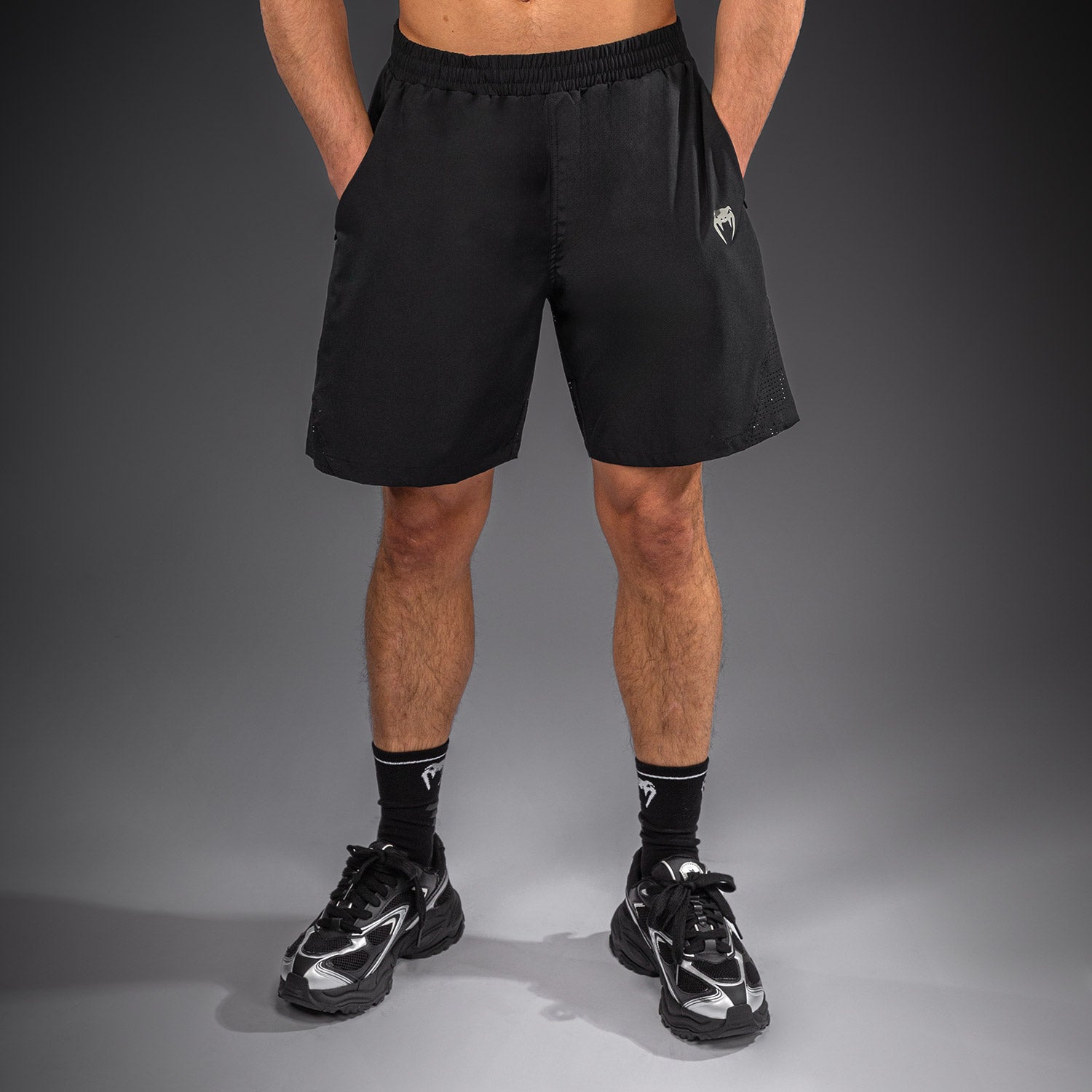 venum-lazer-trainingsshorts-schwarz-grau image 2
