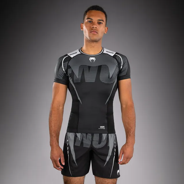 venum-adrenaline-kurzarm-rashguard-schwarz-silbergrau-herren image 1