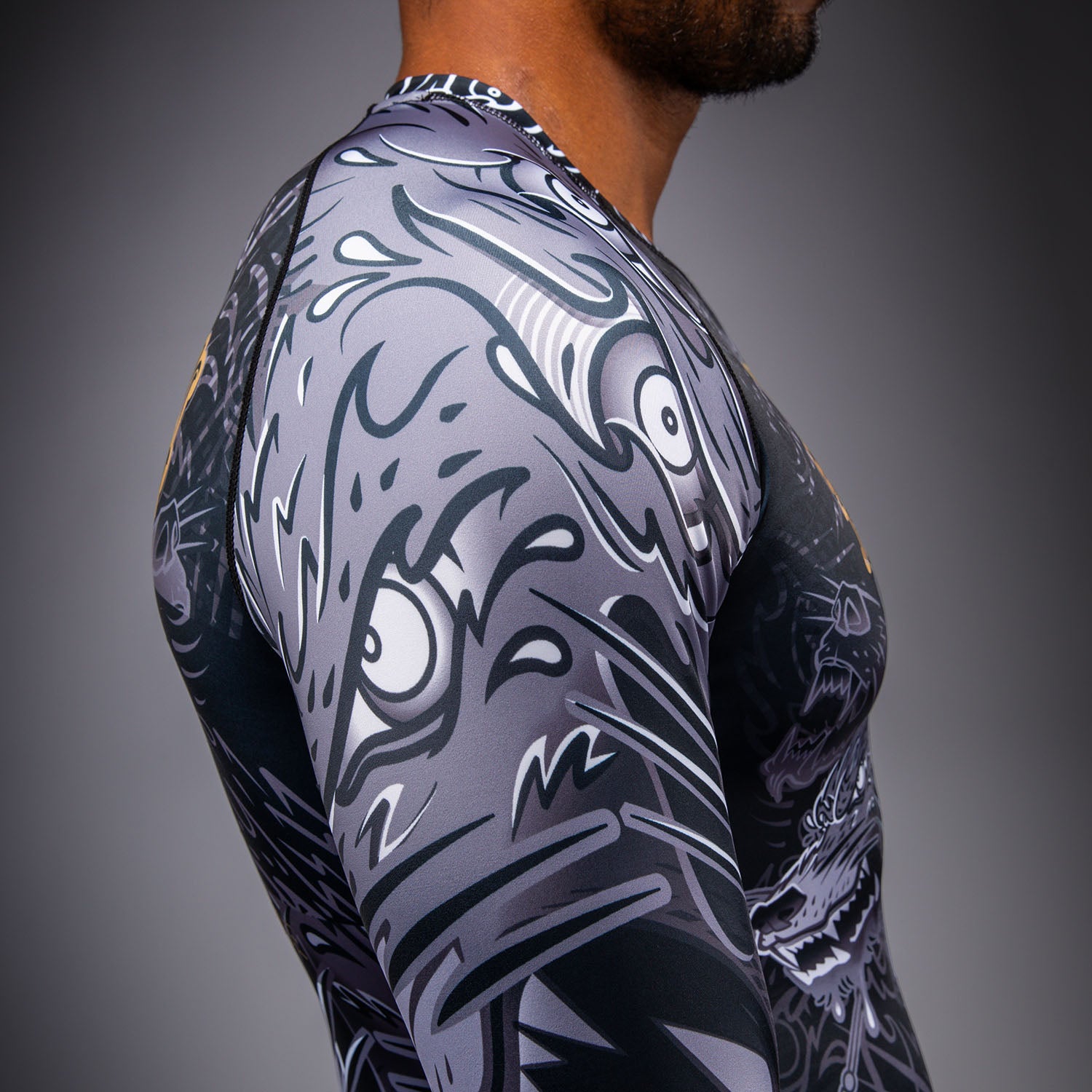 venum-wolf-atak-langarm-rashguard-schwarz-grau image 7