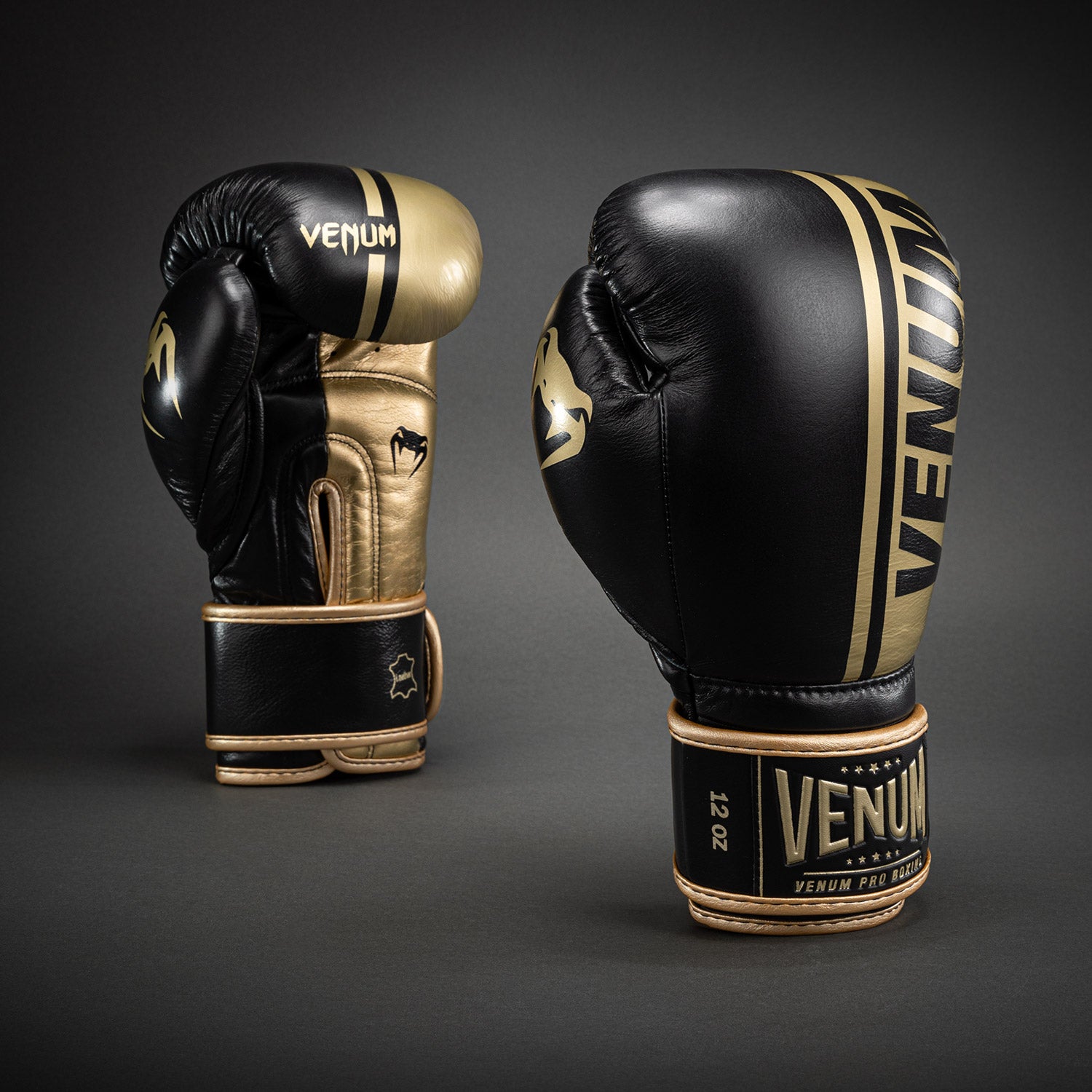 venum-shield-profi-boxhandschuhe-klettverschluss-schwarz-gold image 1
