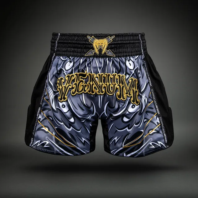 venum-wolf-atak-muay-thai-shorts-schwarz-grau image 1