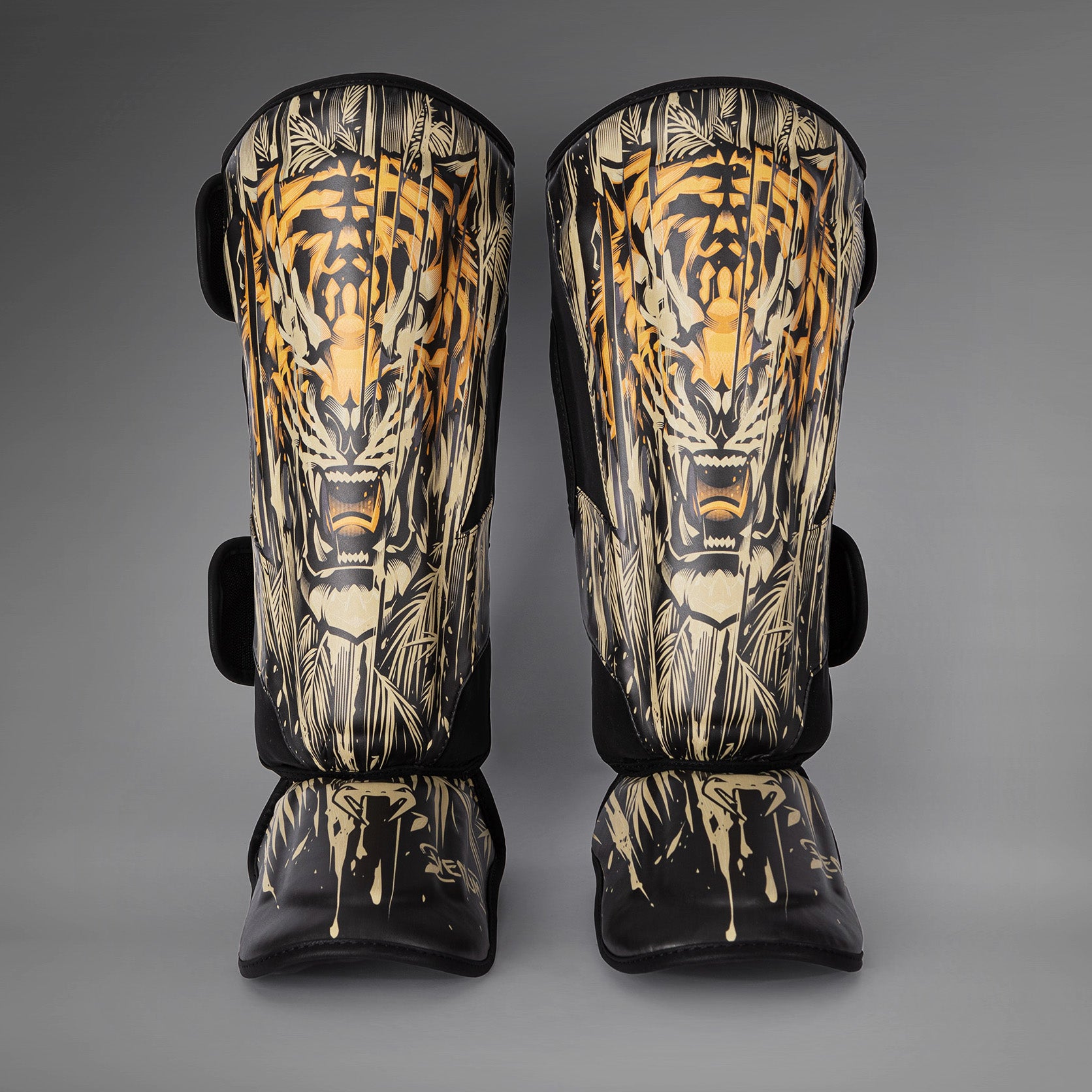 venum-tiger-schienbeinschoner-schwarz-neon-orange image 2