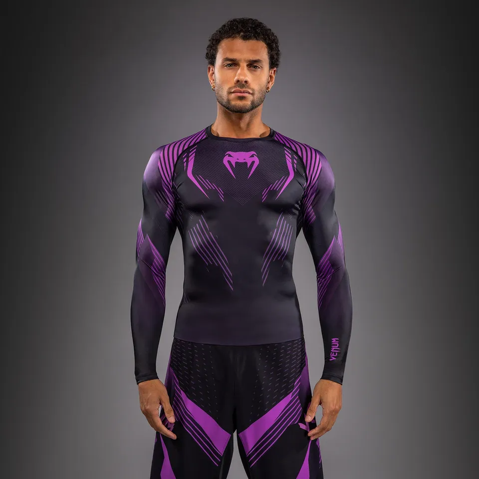 venum-no-gi-6-0-langarm-rashguard-herren-schwarz-lila image 1