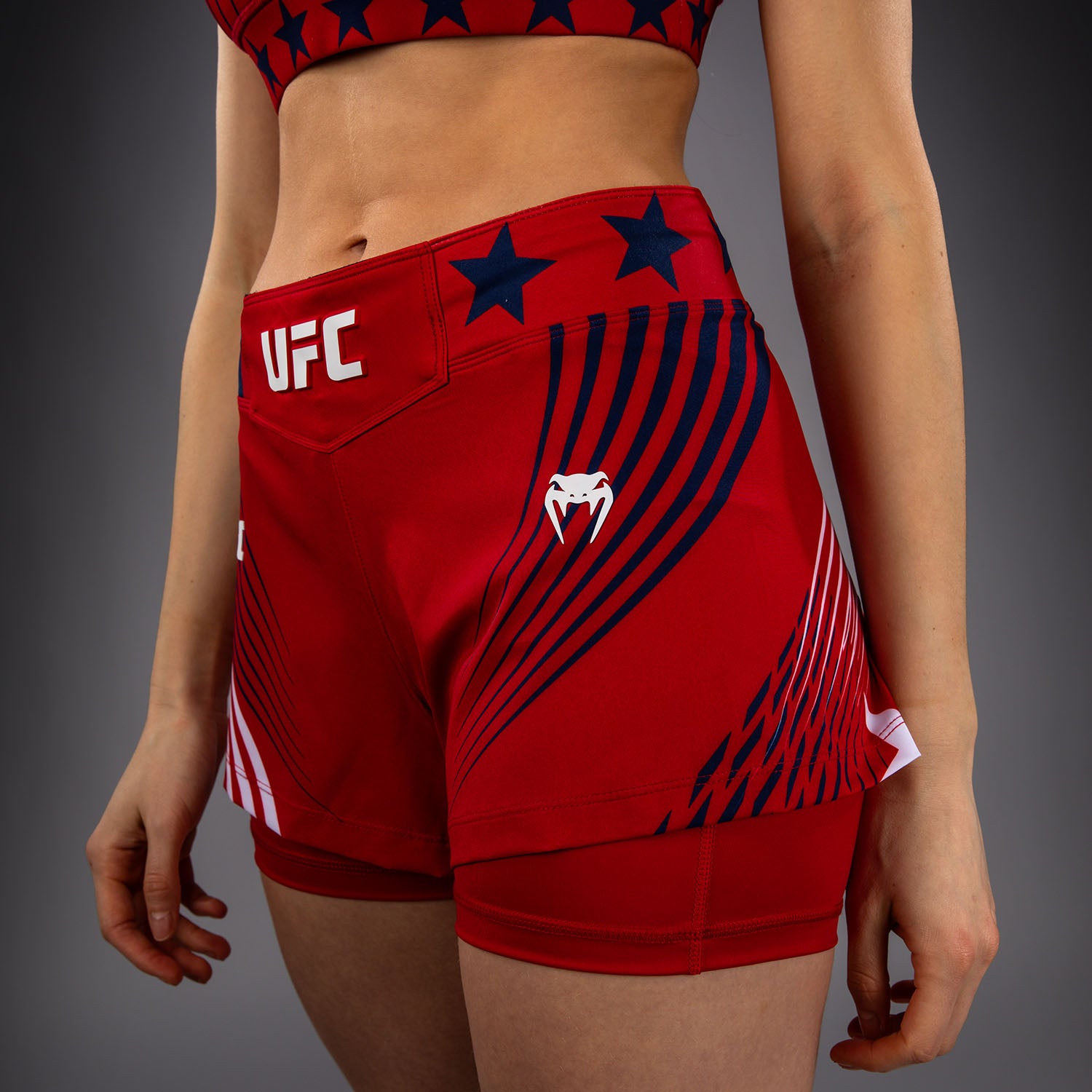 ufc-freedom-250-by-venum-authentic-fight-night-fightshorts-damen-rot image 5