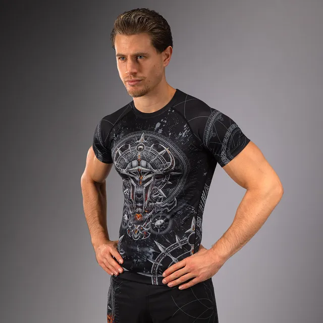 venum-gladiator-5-0-herren-kurzarm-rashguard-schwarz-silber image 1