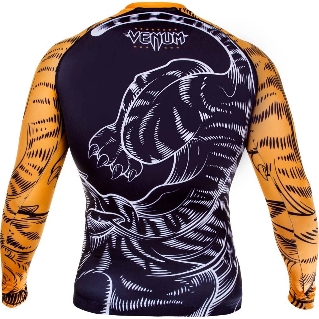 venum-tiger-rashguard-langarm-herren-schwarz-orange image 2
