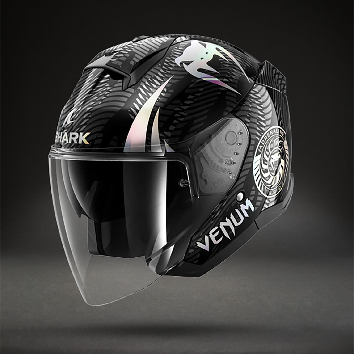 venum-x-shark-skwal-jet-motorradhelm-schwarz-chrom-anthrazit-jethelm image 1
