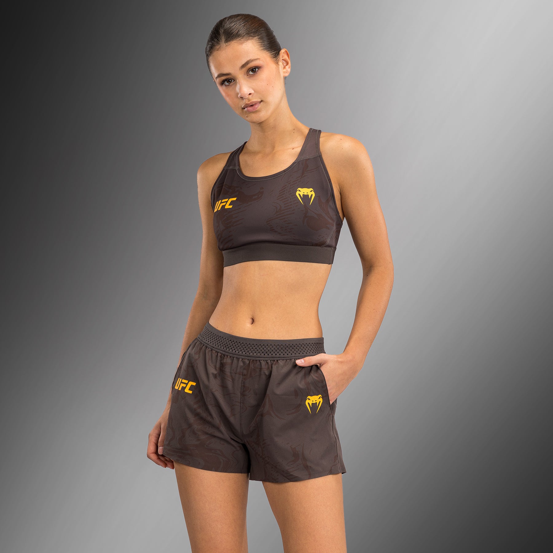 ufc-fusion-by-venum-fight-week-damen-performance-short-erdiges-braun image 3