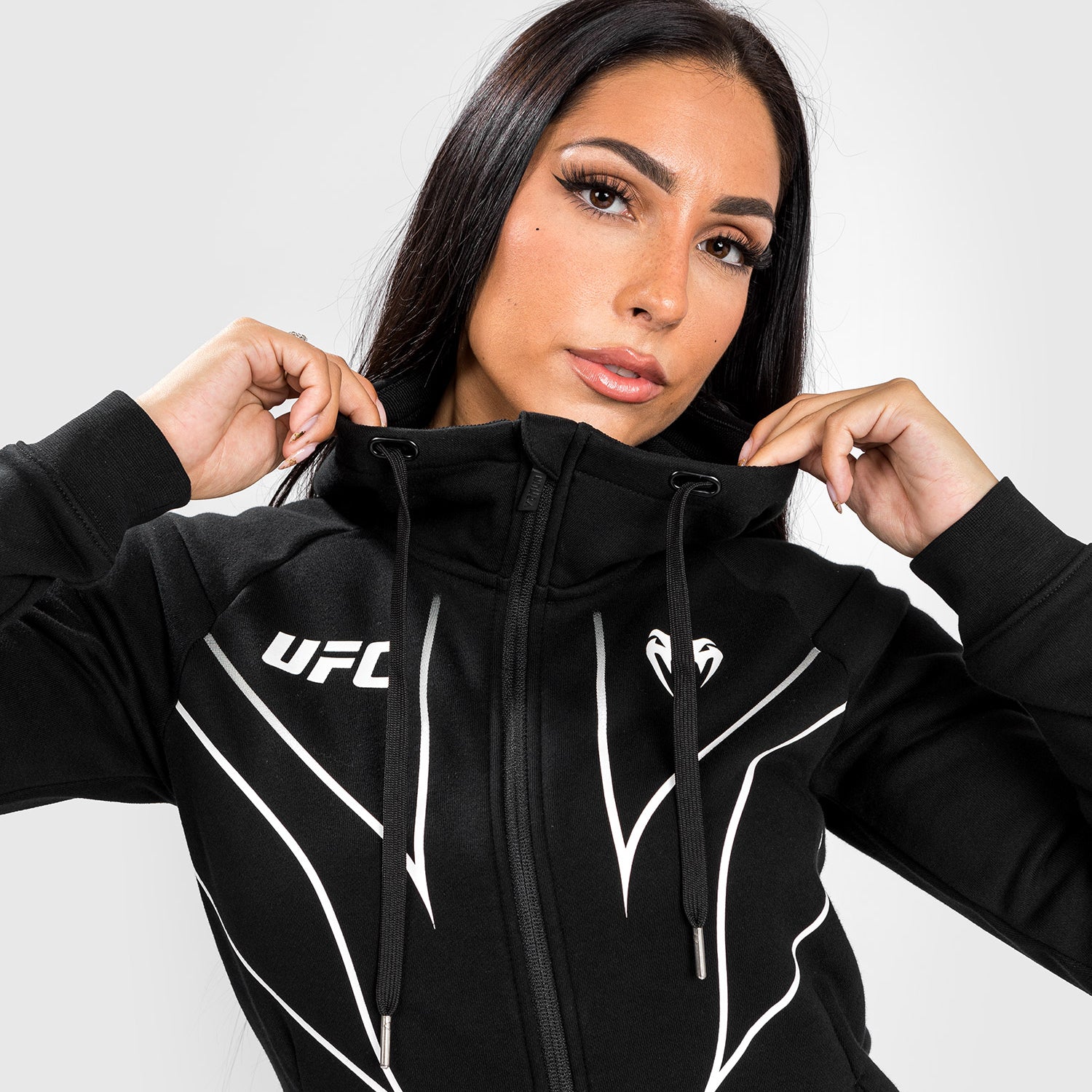 ufc-venum-fight-night-2-0-replica-damen-full-zip-hoodie-schwarz image 2