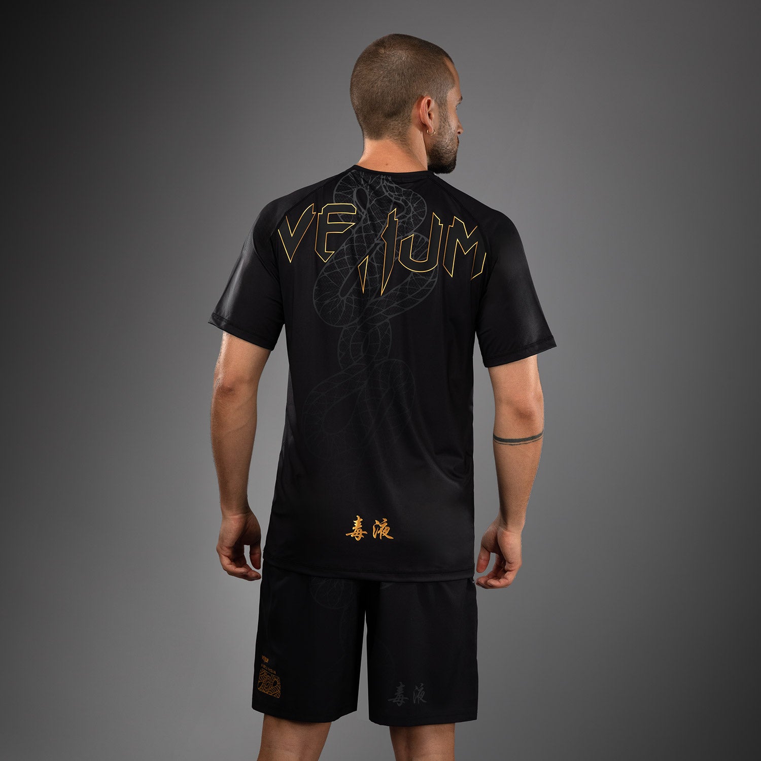 venum-serpenti-dry-tech-t-shirt-herren-schwarz-silber-gold image 4