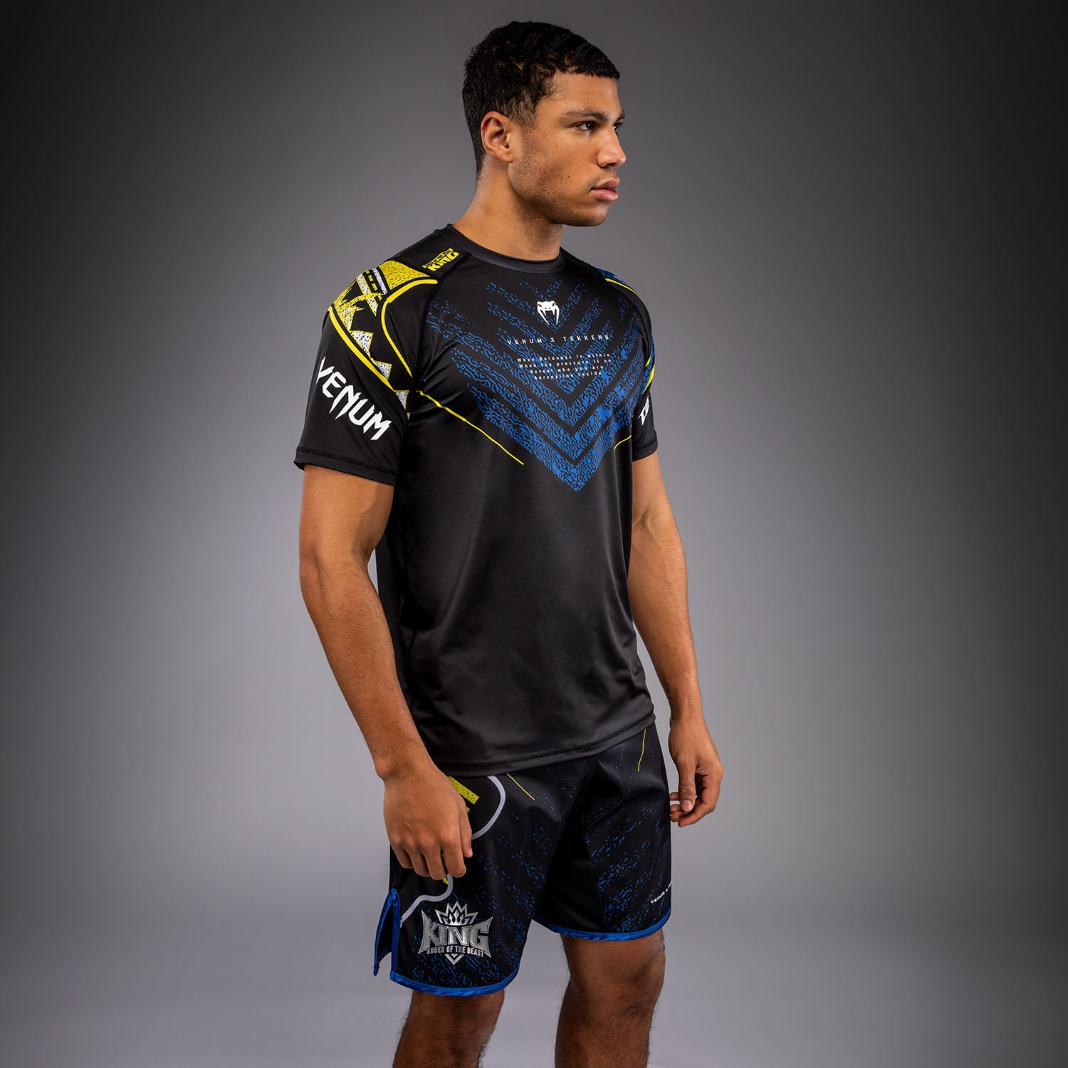 venum-x-tekken-8-dry-tech-t-shirt-king-schwarz-gelb-herren image 2