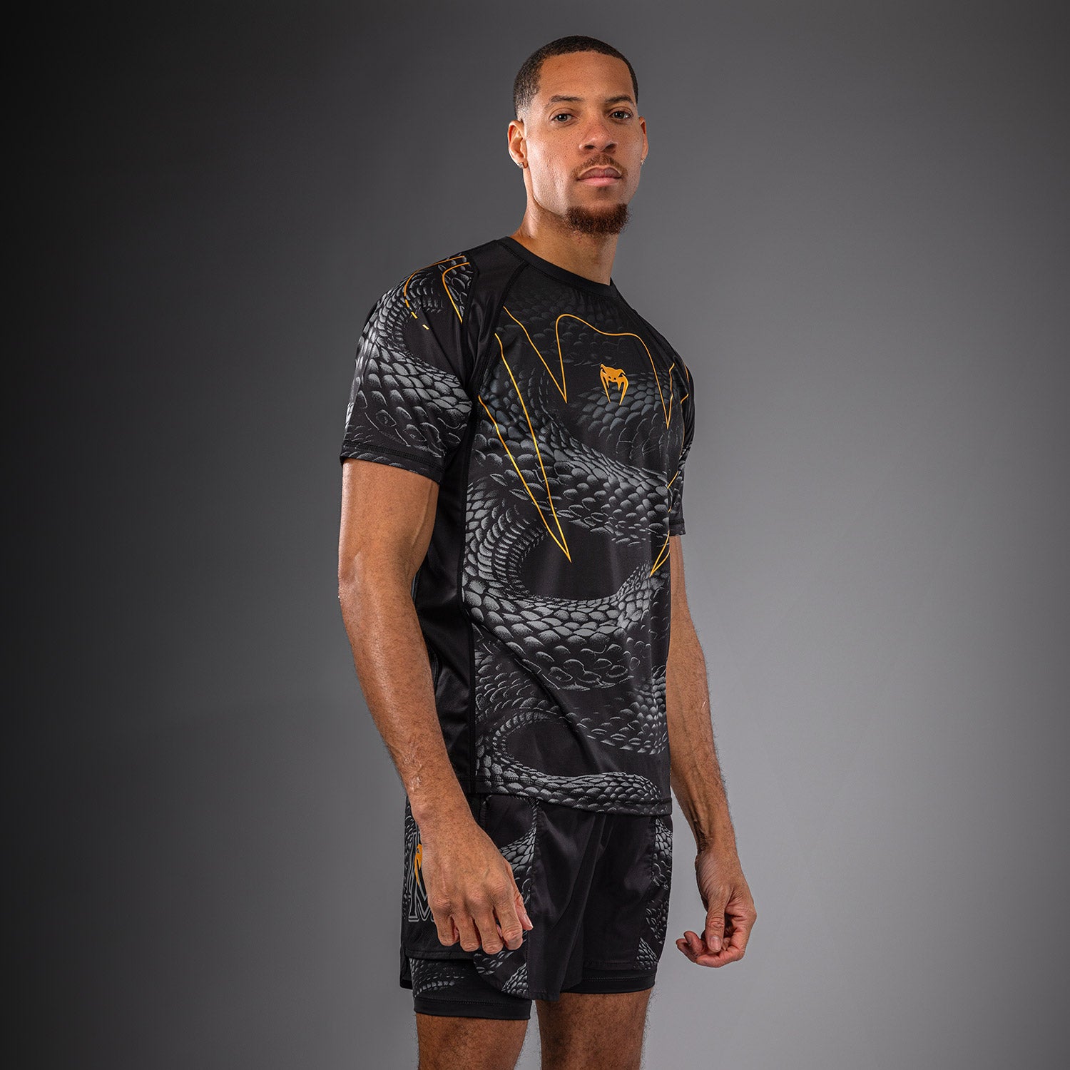 venum-matupa-dry-tech-t-shirt-herren-schwarz-grau-gold image 2