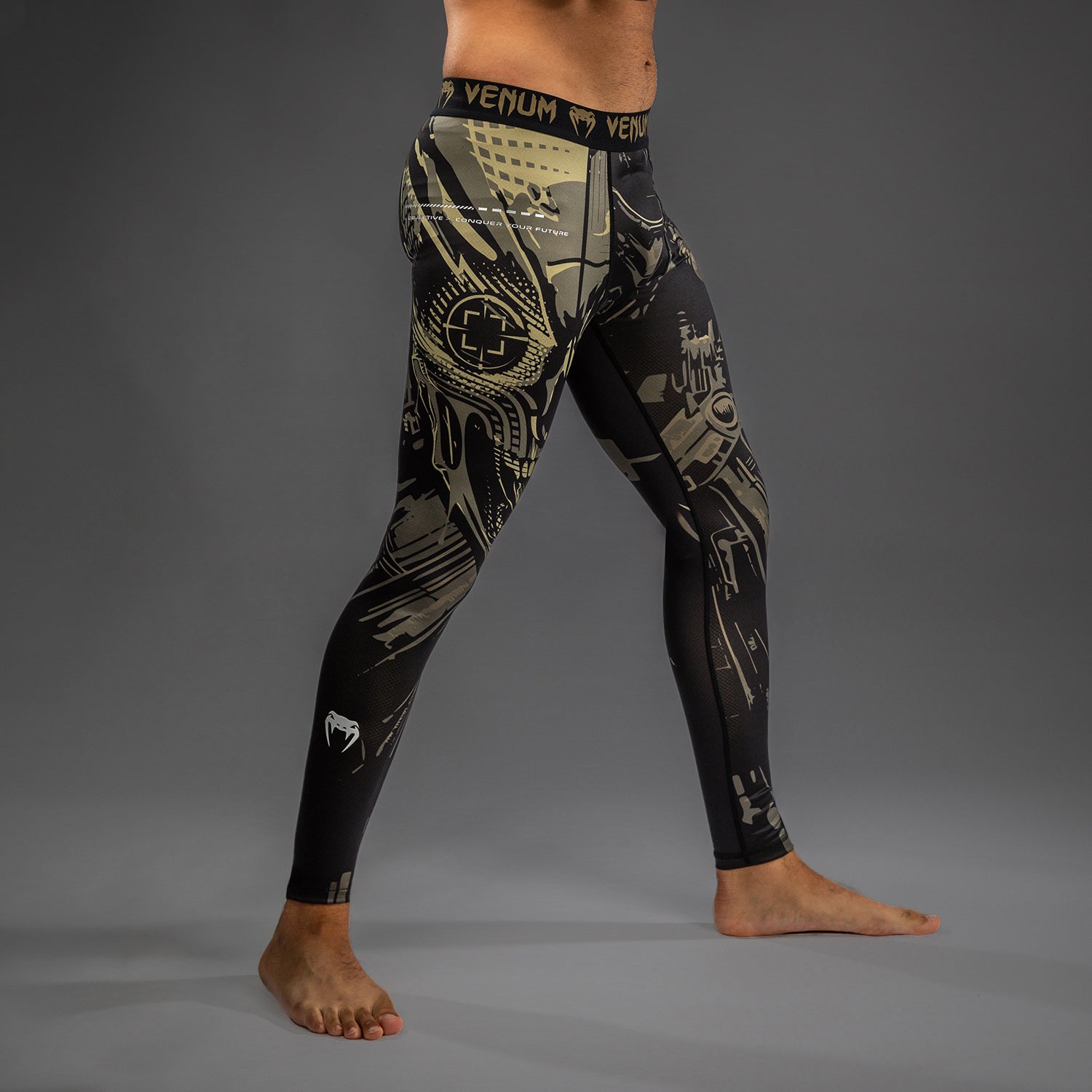 venum-invader-spats-schwarz-sand-herren-kompressionshose image 3