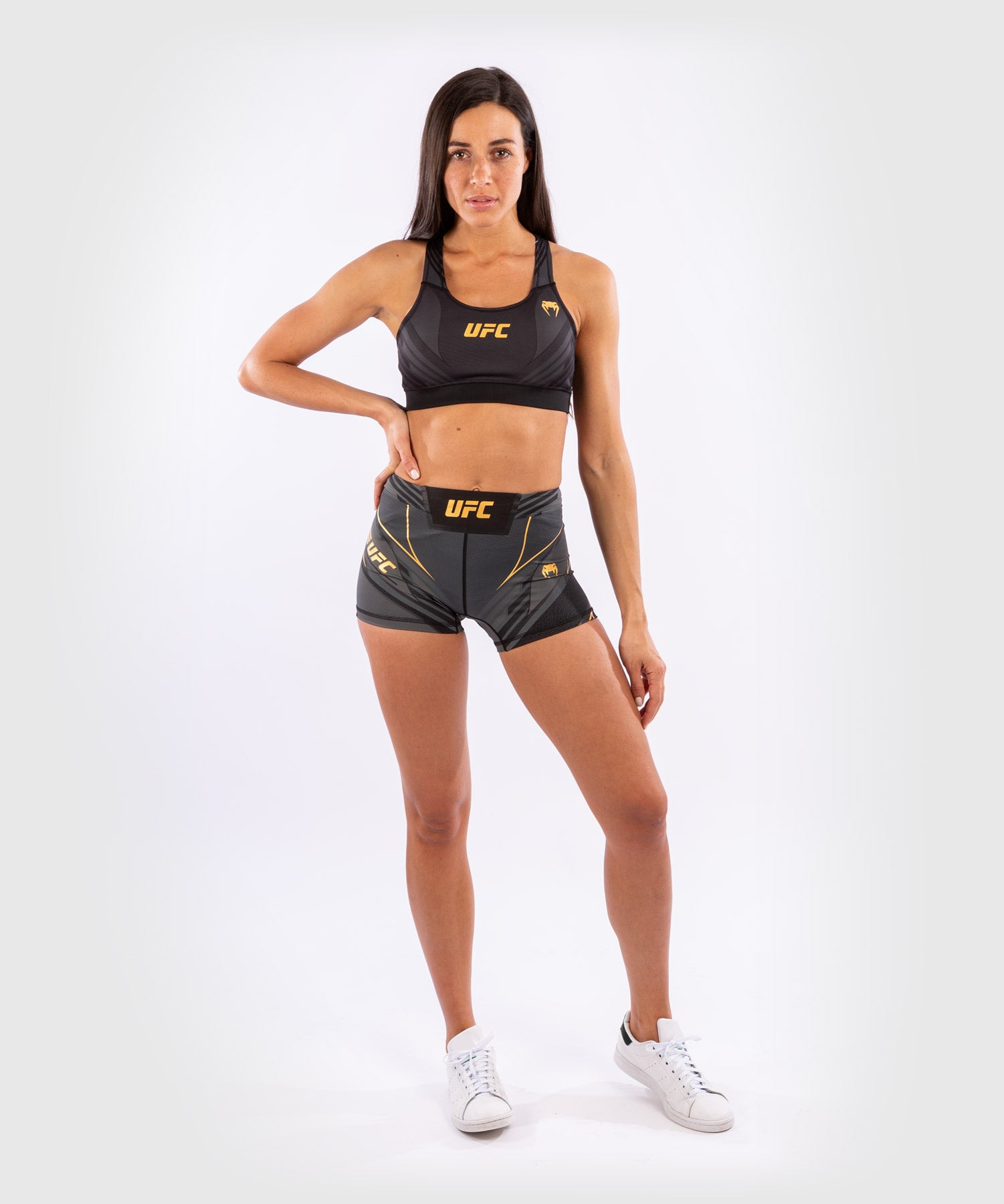 ufc-venum-authentic-fight-night-vale-tudo-shorts-damen-short-fit-schwarz-gold-ch image 7