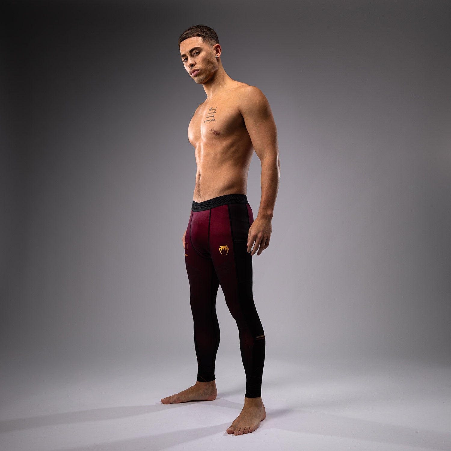 venum-tactical-xt-spats-leggings-schwarz-burgund-gold image 3