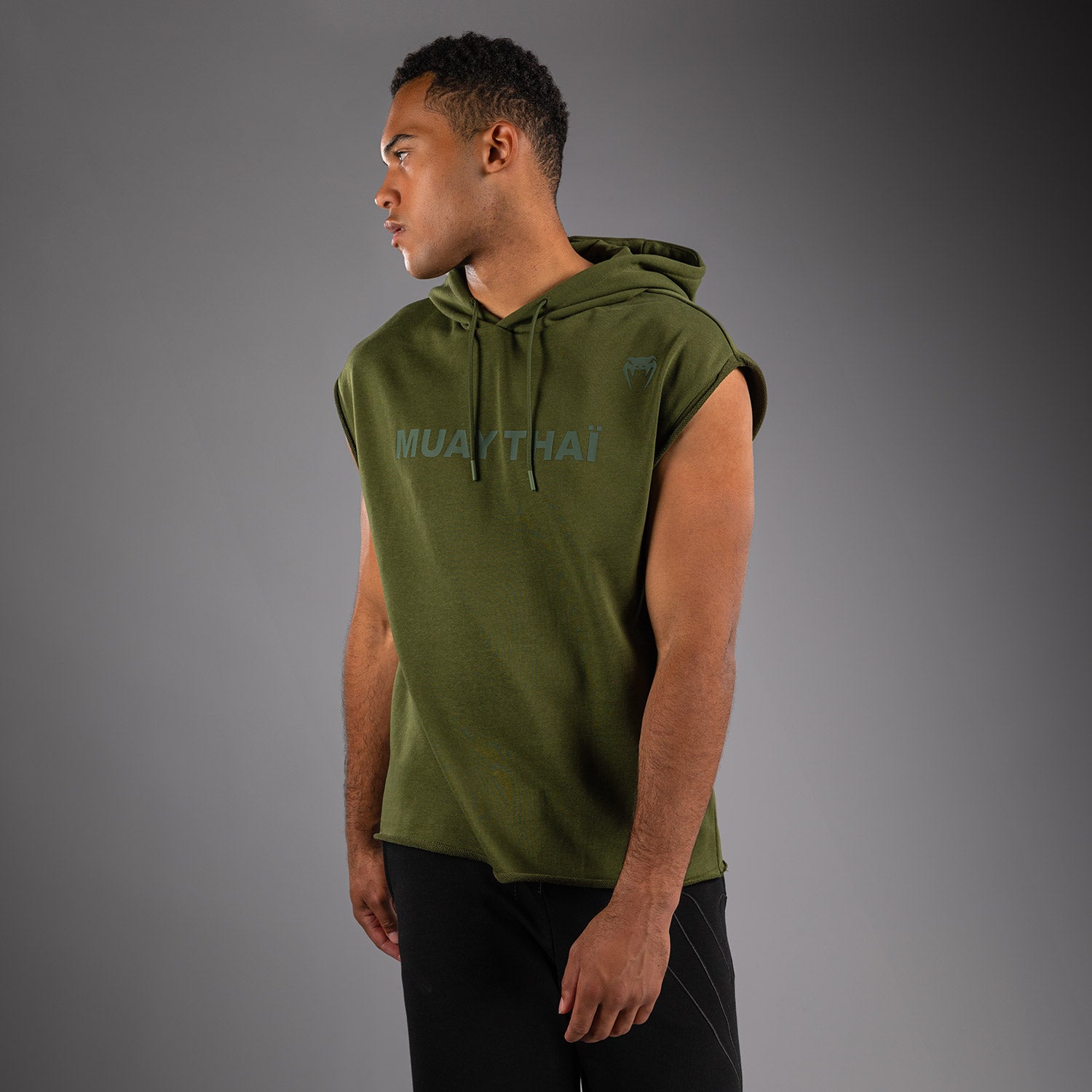 venum-muay-thai-vt-rmelloser-kapuzenpullover-milit-rgr-n-herren image 2