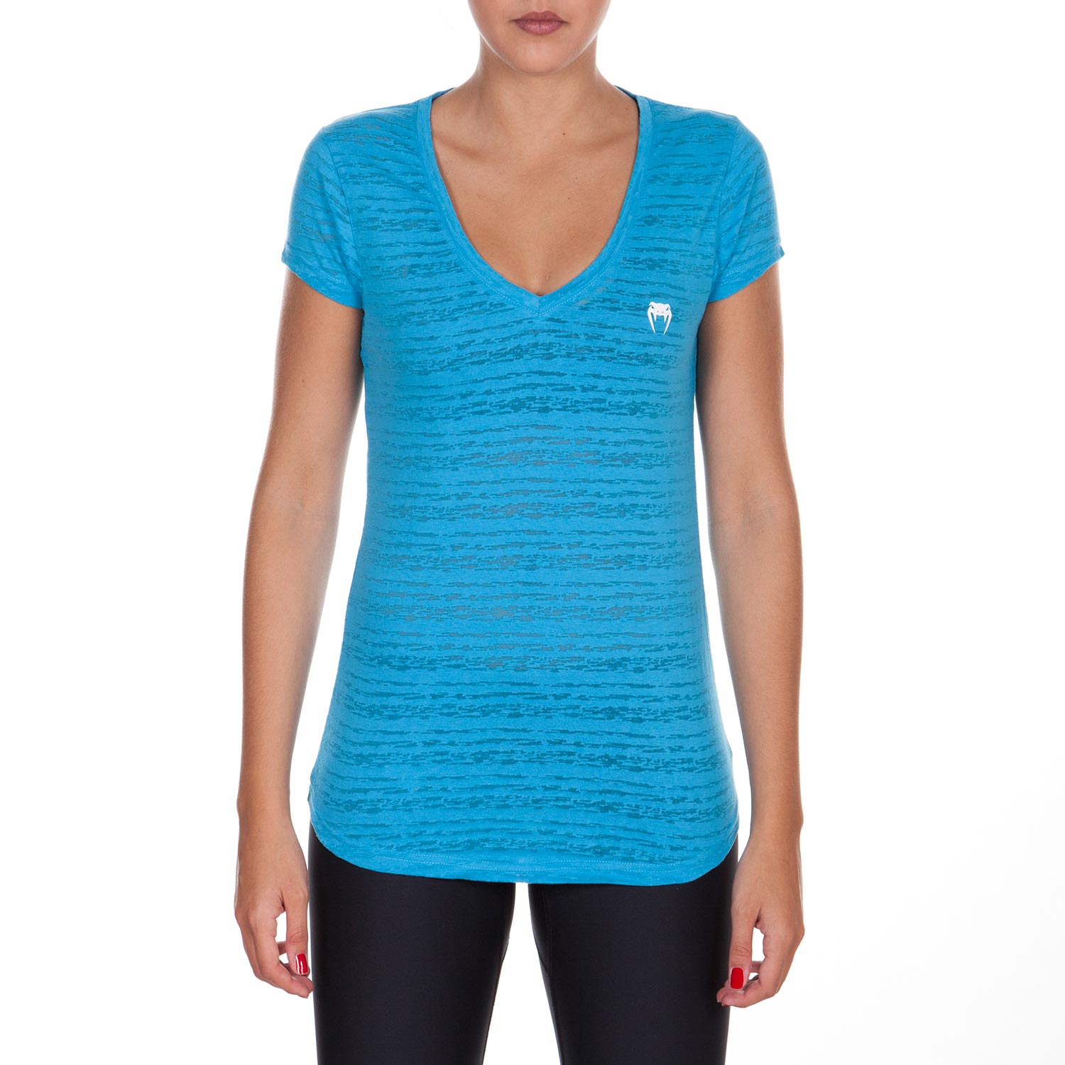 venum-essential-t-shirt-v-ausschnitt-blau-damen image 2