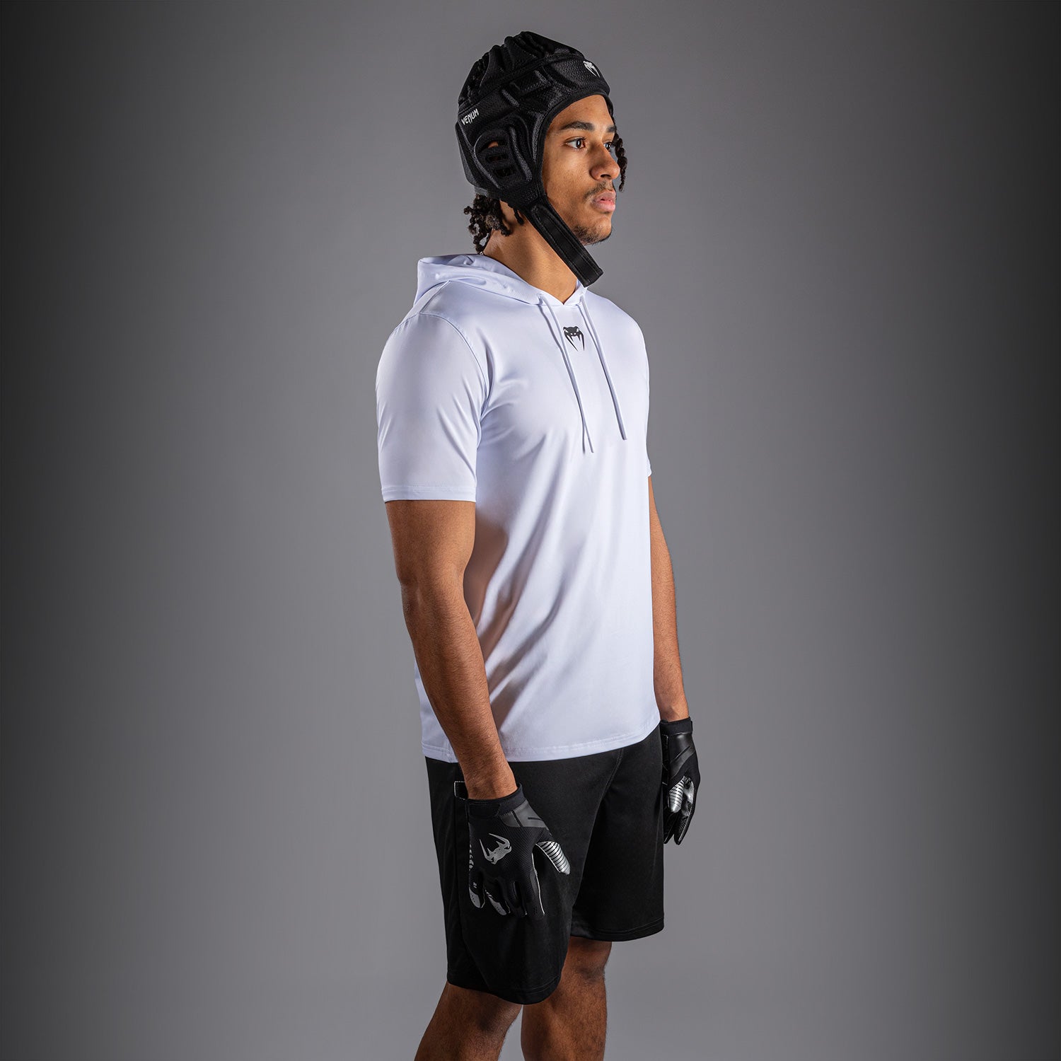 venum-elite-kurzarm-dry-tech-kapuzenpullover-wei image 2