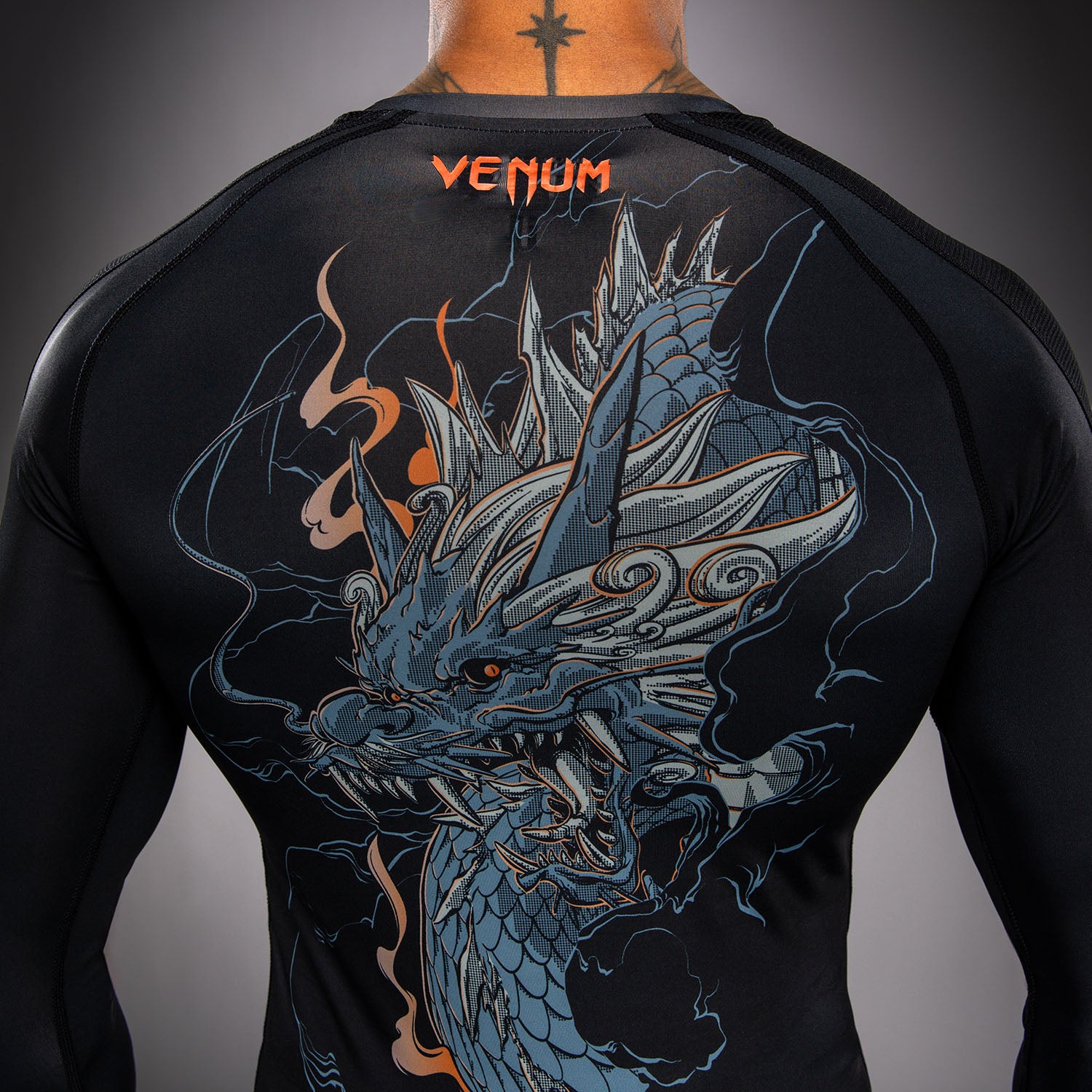 venum-thunder-dragon-rashguard-langarm-schwarz-grau-kupfer image 8
