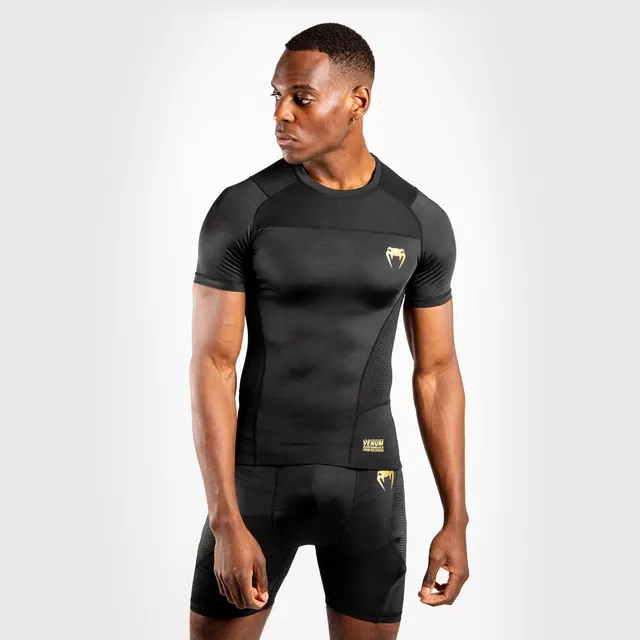 venum-g-fit-rashguard-kurzarm-herren-schwarz-gold image 1