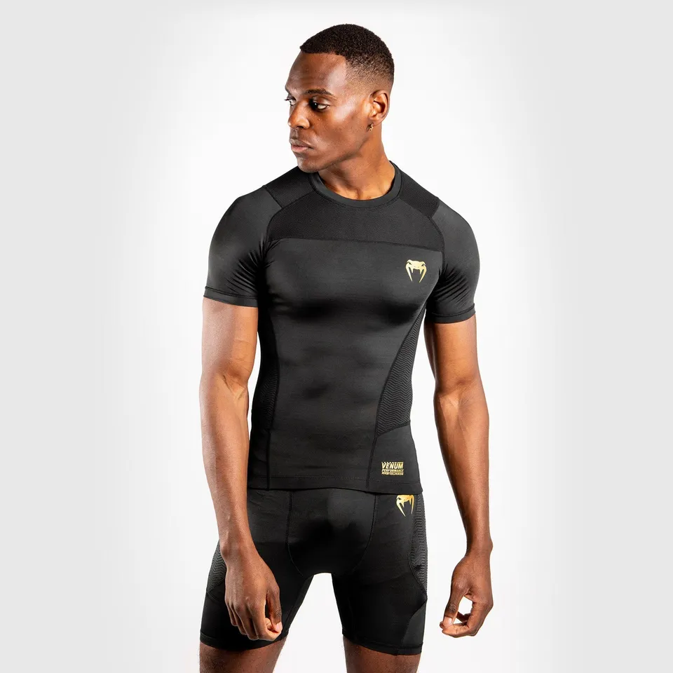 venum-g-fit-rashguard-kurzarm-herren-schwarz-gold image 1