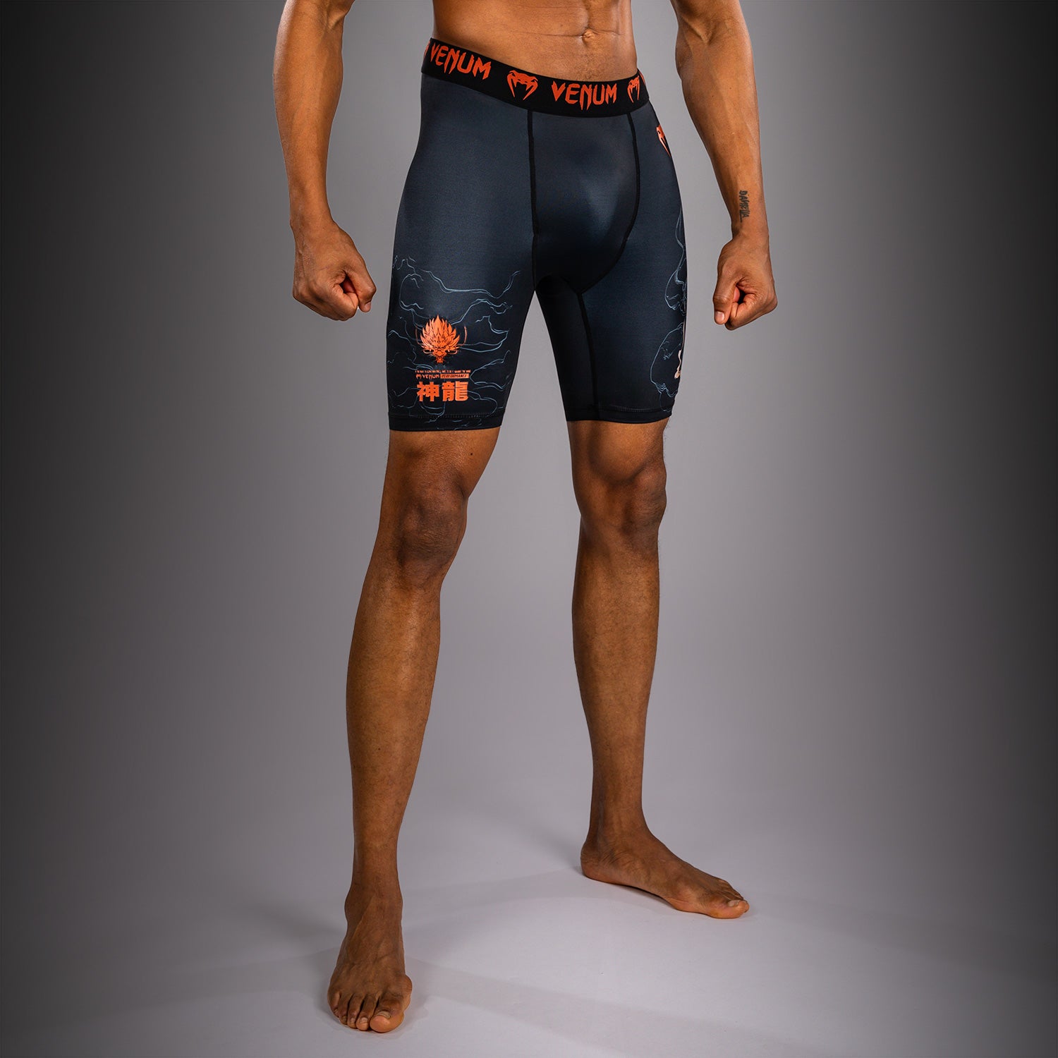 venum-thunder-dragon-kompressionsshort-schwarz-grau-kupfer image 3