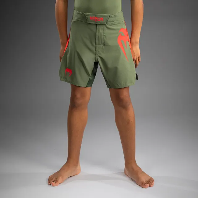 venum-light-kids-fightshorts-kinder-army-green-orange image 1