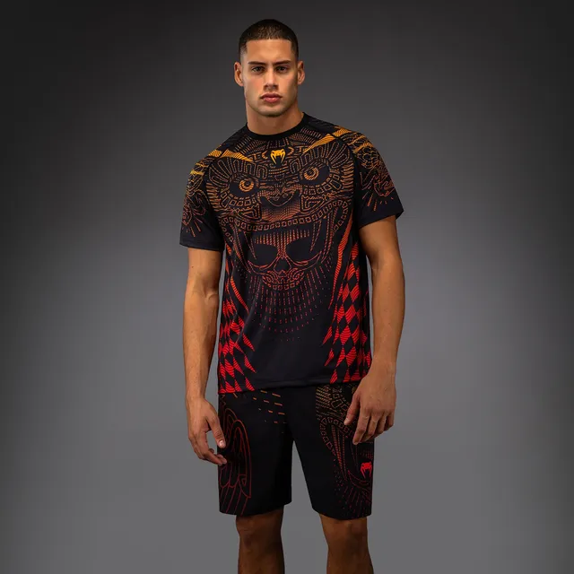 venum-quetzal-fury-dry-tech-t-shirt-herren-schwarz-fury-rot-tangerine image 1