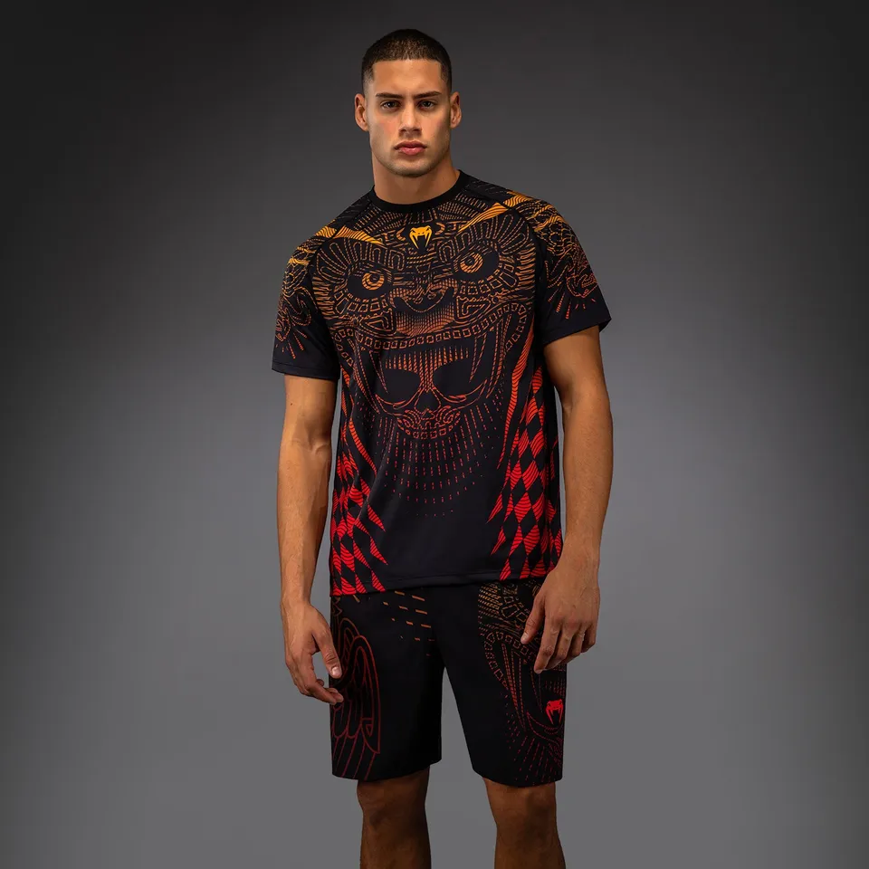 venum-quetzal-fury-dry-tech-t-shirt-herren-schwarz-fury-rot-tangerine image 1