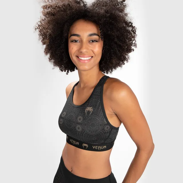venum-santa-muerte-dark-side-damen-sport-bh-schwarz-braun image 1