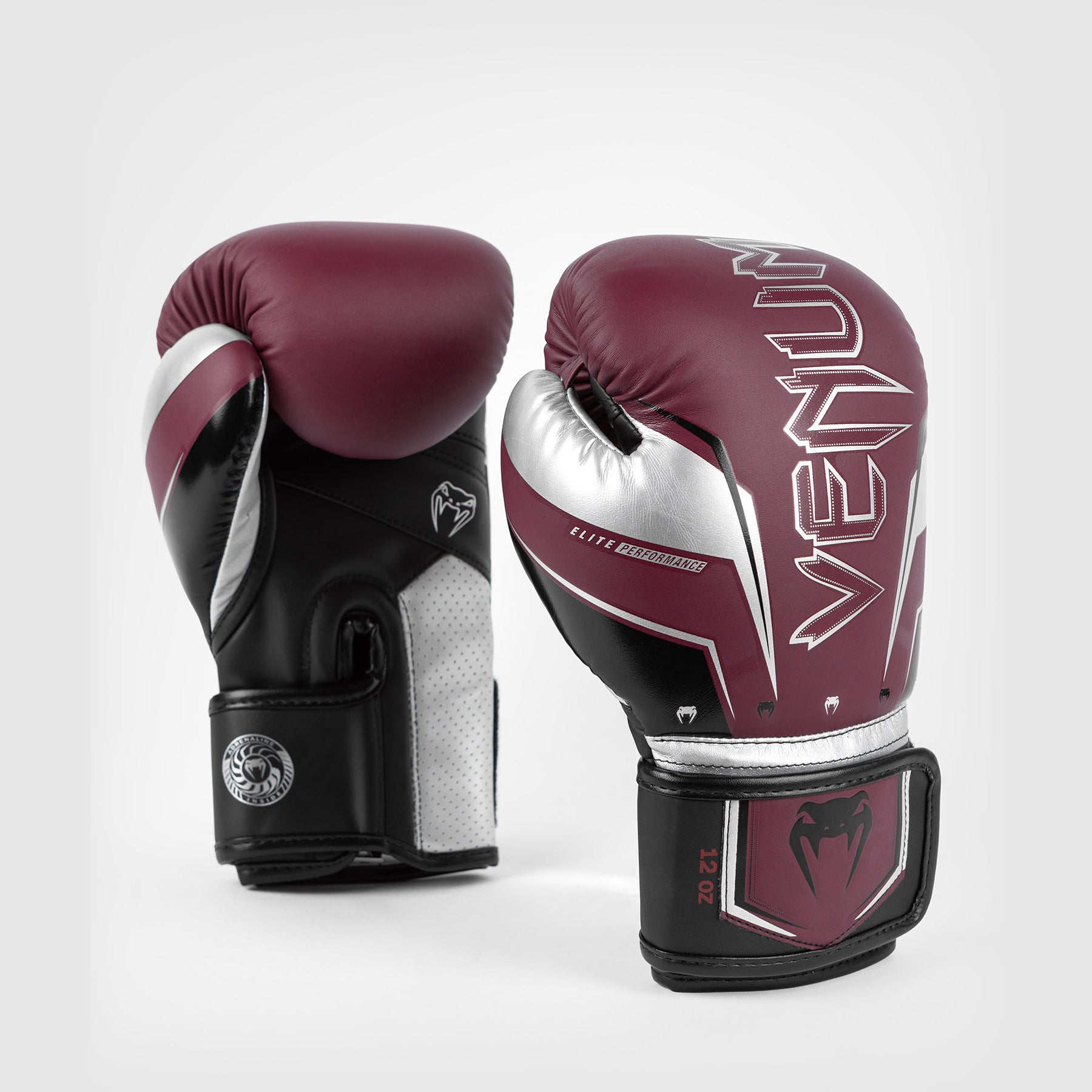 venum-elite-evo-boxhandschuhe-burgund-silber image 2