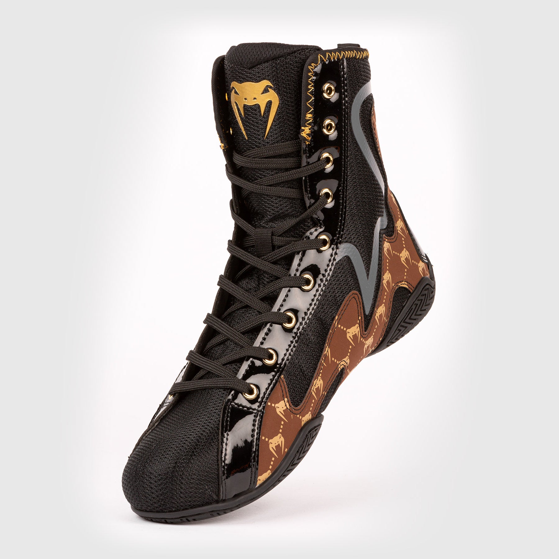 venum-elite-evo-monogram-boxschuhe-schwarz-braun image 3