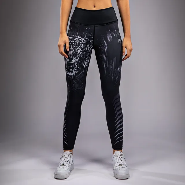venum-tiger-damen-leggings-lang-schwarz-silber image 1