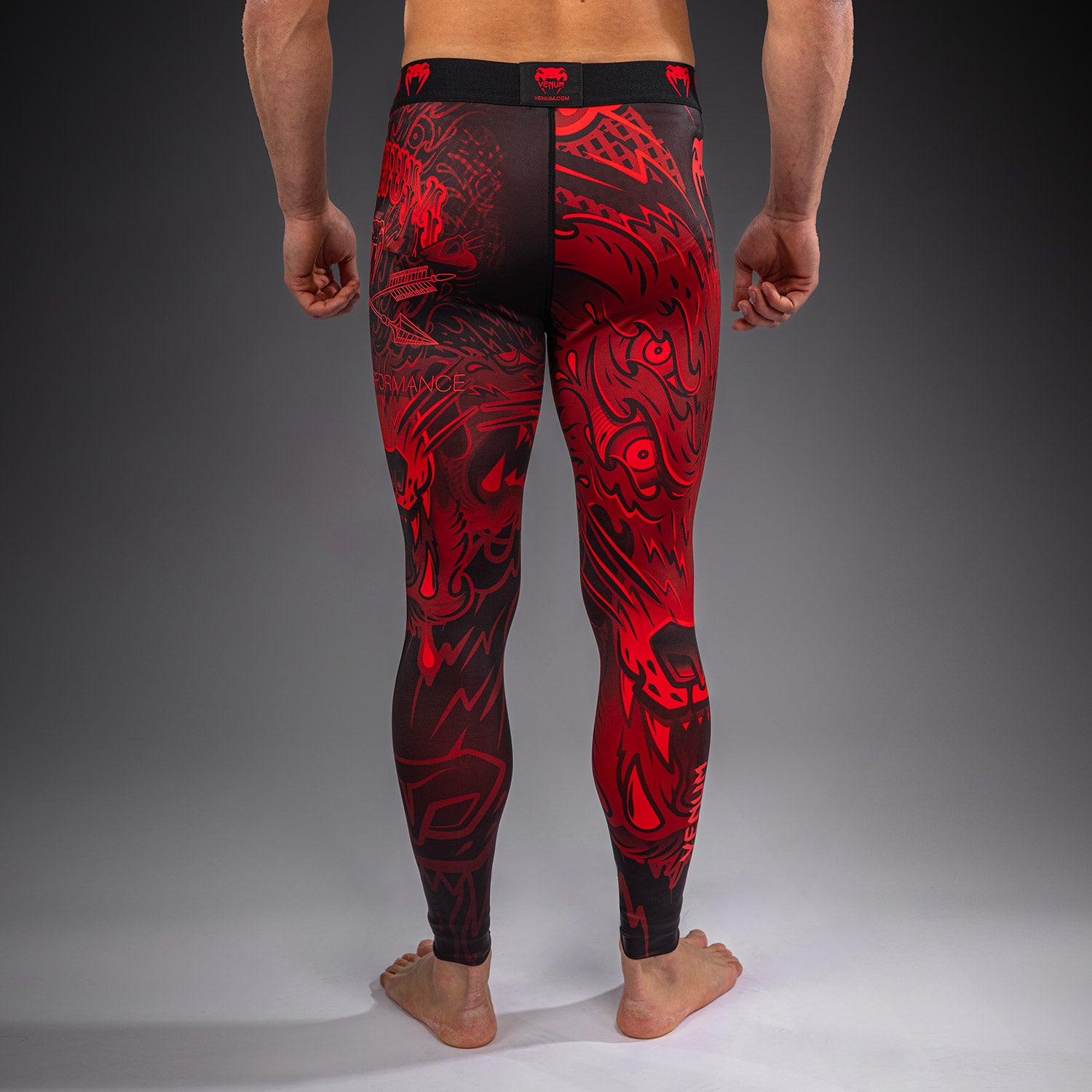 venum-wolf-atak-spats-herren-kompressionshose-schwarz-rot image 4