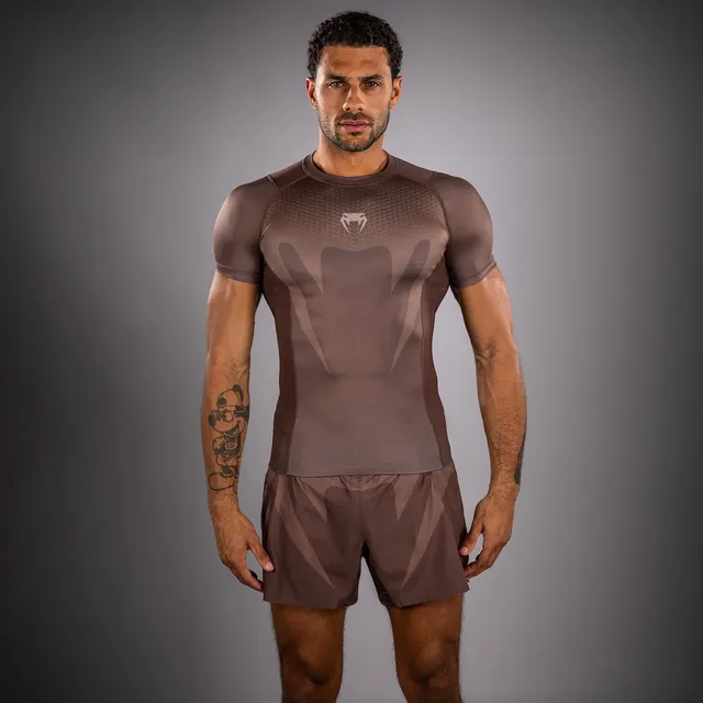 venum-no-gi-rashguard-langarm-ibjjf-approved-schokoladenbraun image 1