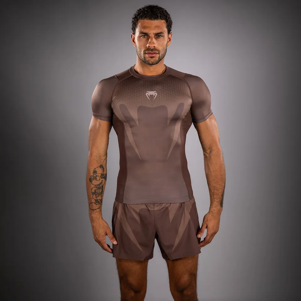 venum-no-gi-rashguard-langarm-ibjjf-approved-schokoladenbraun image 1