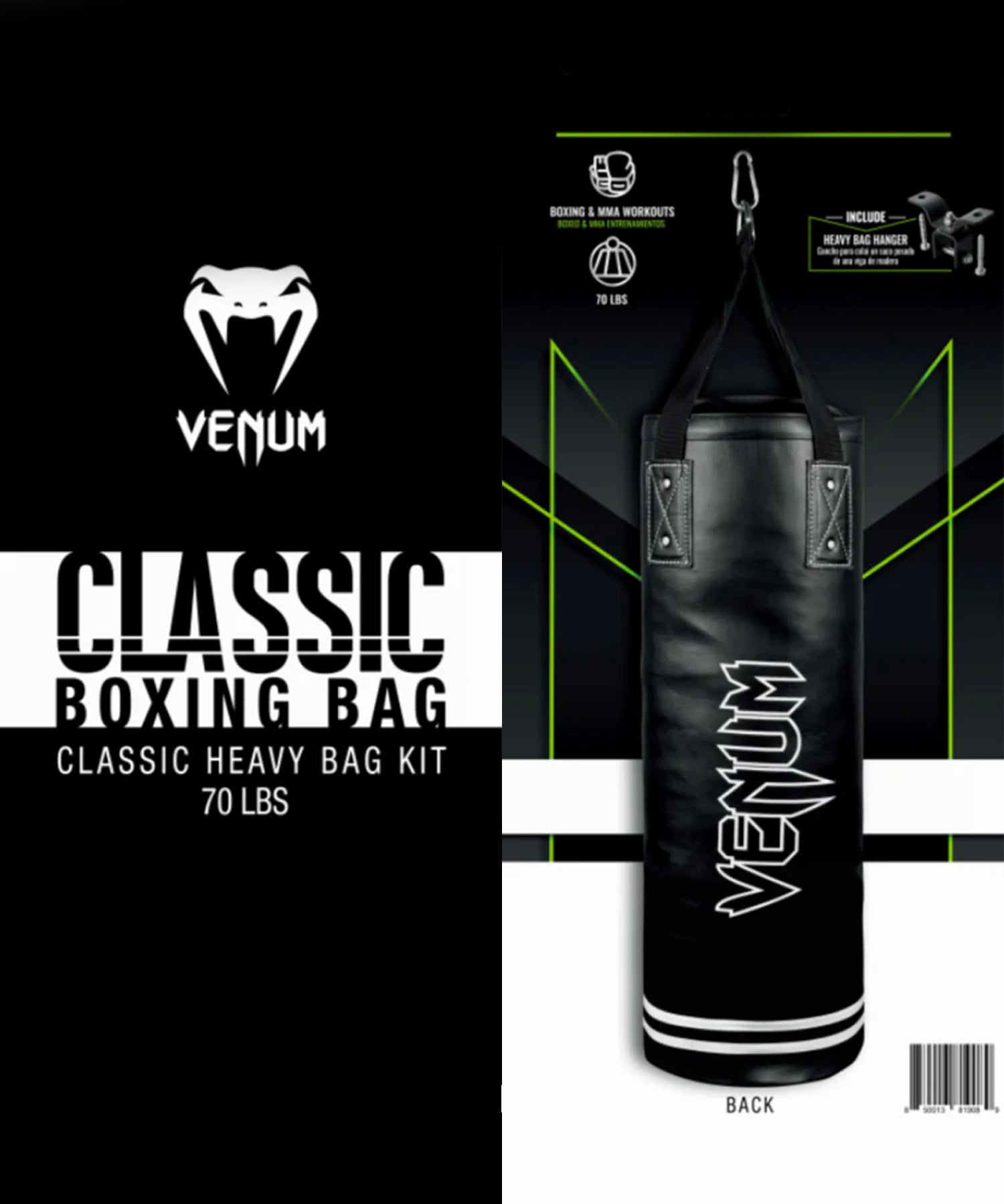 venum-classic-schwerer-boxsack-kit-70lbs-wlmt-edition-schwarz image 4