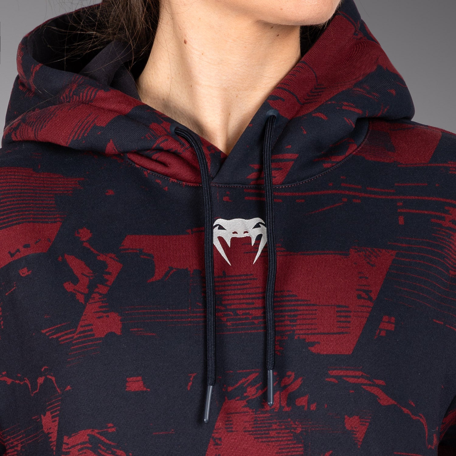 ufc-zenith-by-venum-authentic-fight-week-hoodie-damen-marineblau-burgunderrot-si image 4