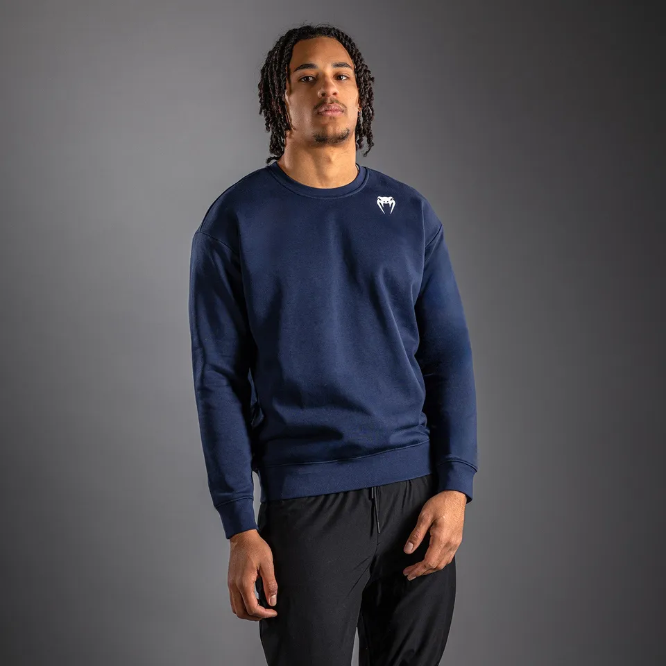 venum-lineup-fleece-crew-sweater-navy-blau-wei image 1