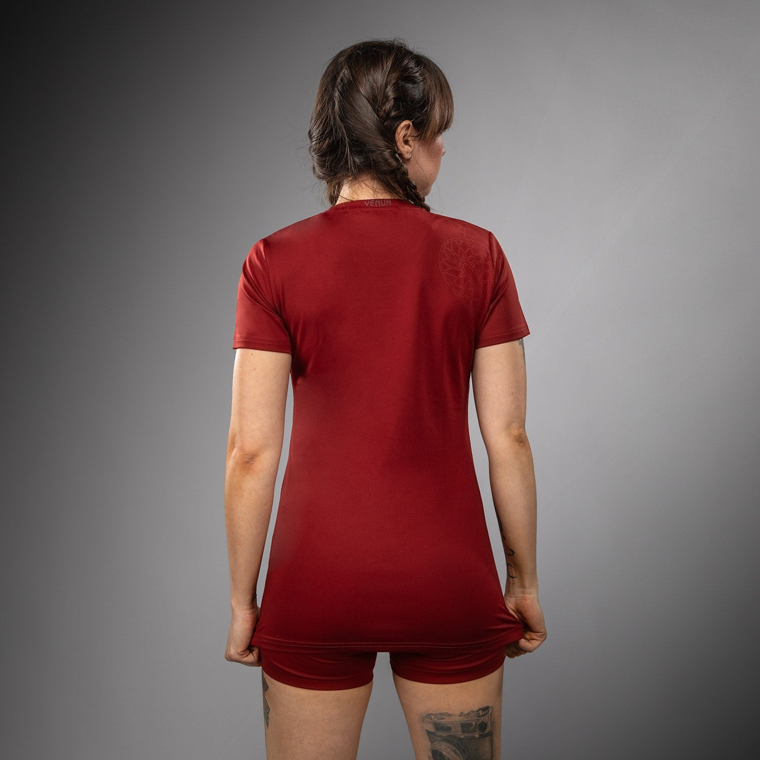 venum-serpenti-damen-dry-tech-t-shirt-burgunder-elfenbein image 6