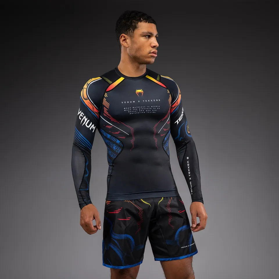 venum-x-tekken-8-yoshimitsu-langarm-rashguard-schwarz-orange image 1