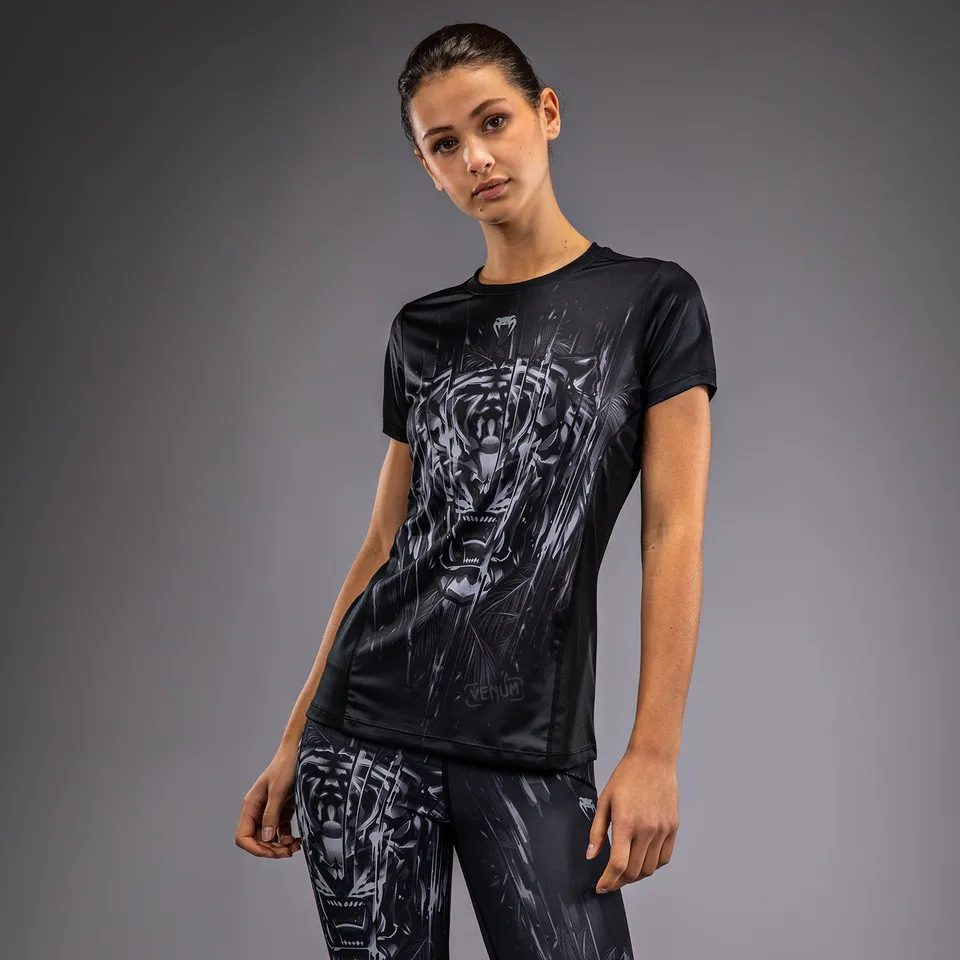 venum-tiger-damen-dry-tech-t-shirt-schwarz-silber image 1