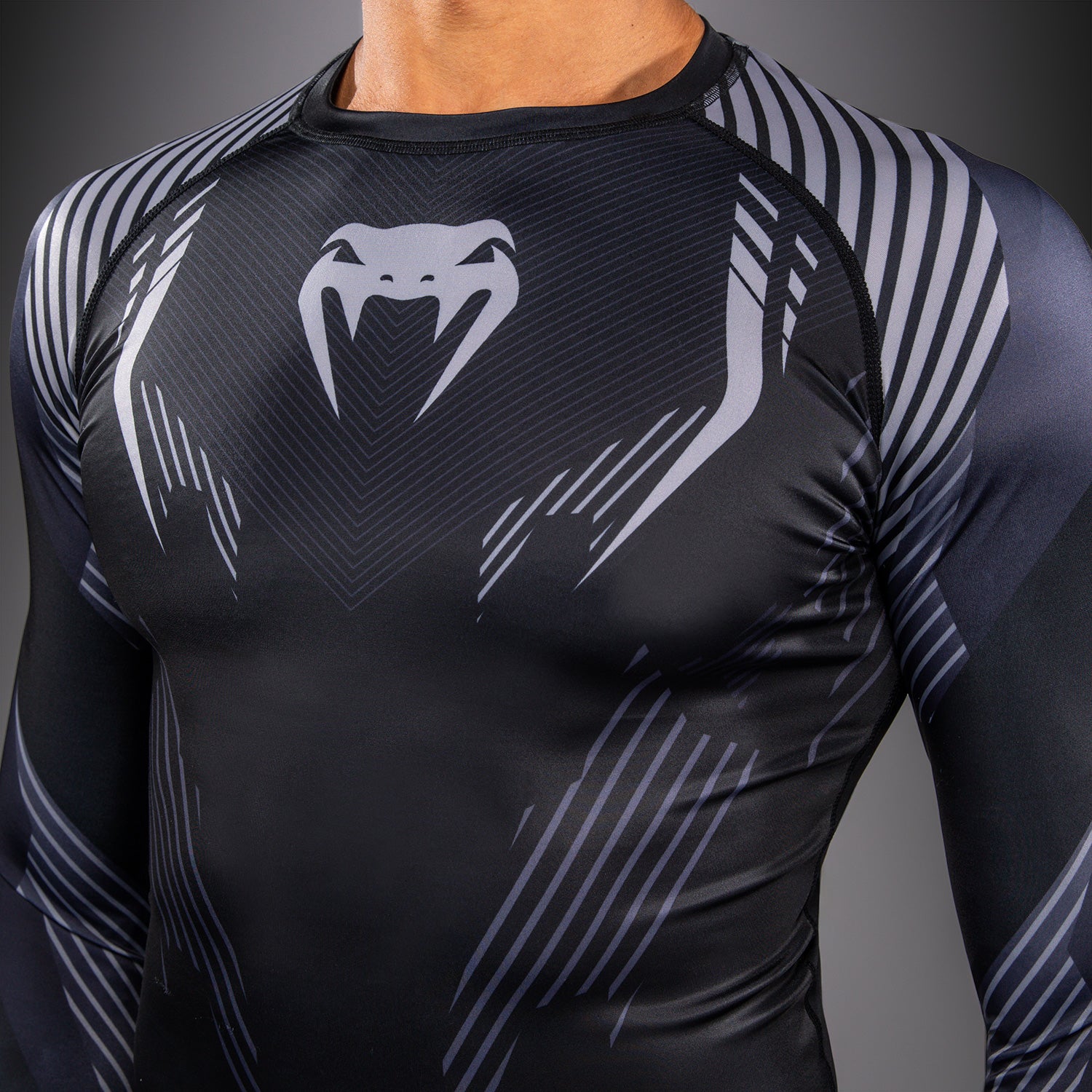 venum-no-gi-6-0-langarm-rashguard-herren-schwarz-grau image 6