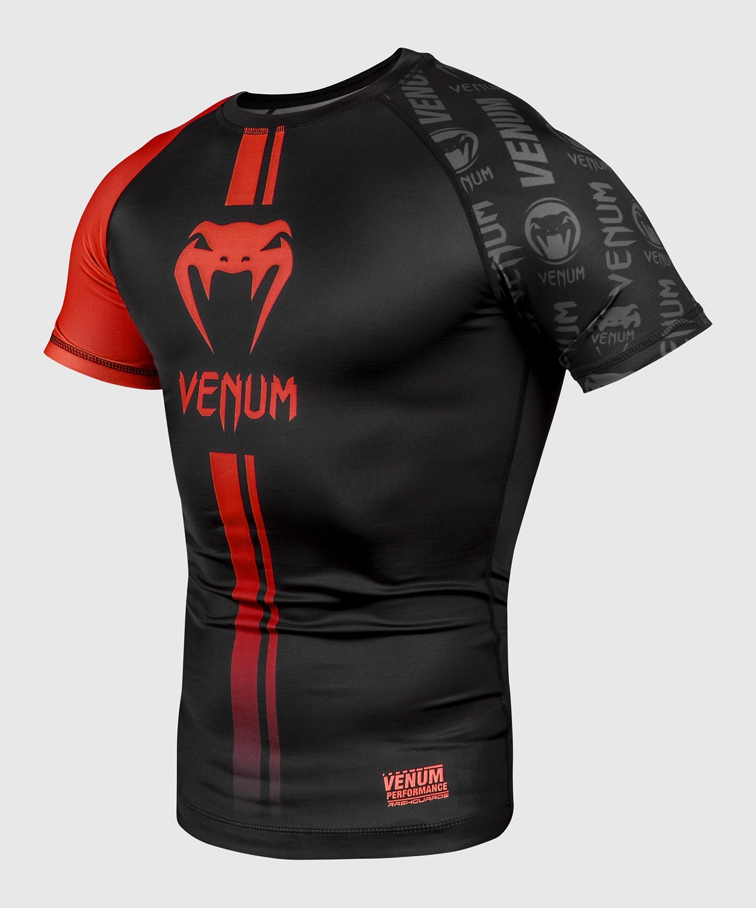 venum-logos-rashguard-kurzarm-schwarz-rot image 3