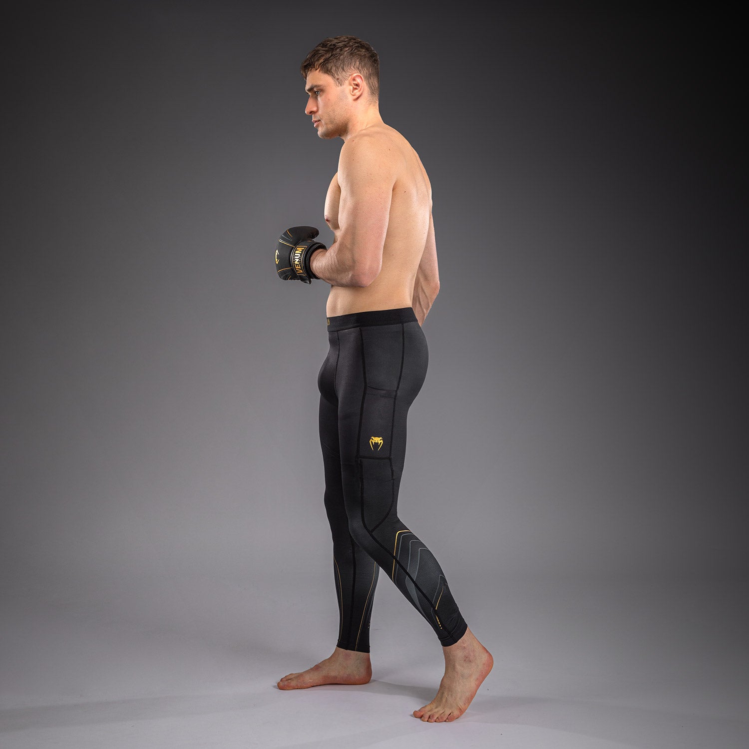 venum-streamline-spats-herren-schwarz-gold-bjj-mma-kompressionshose image 2