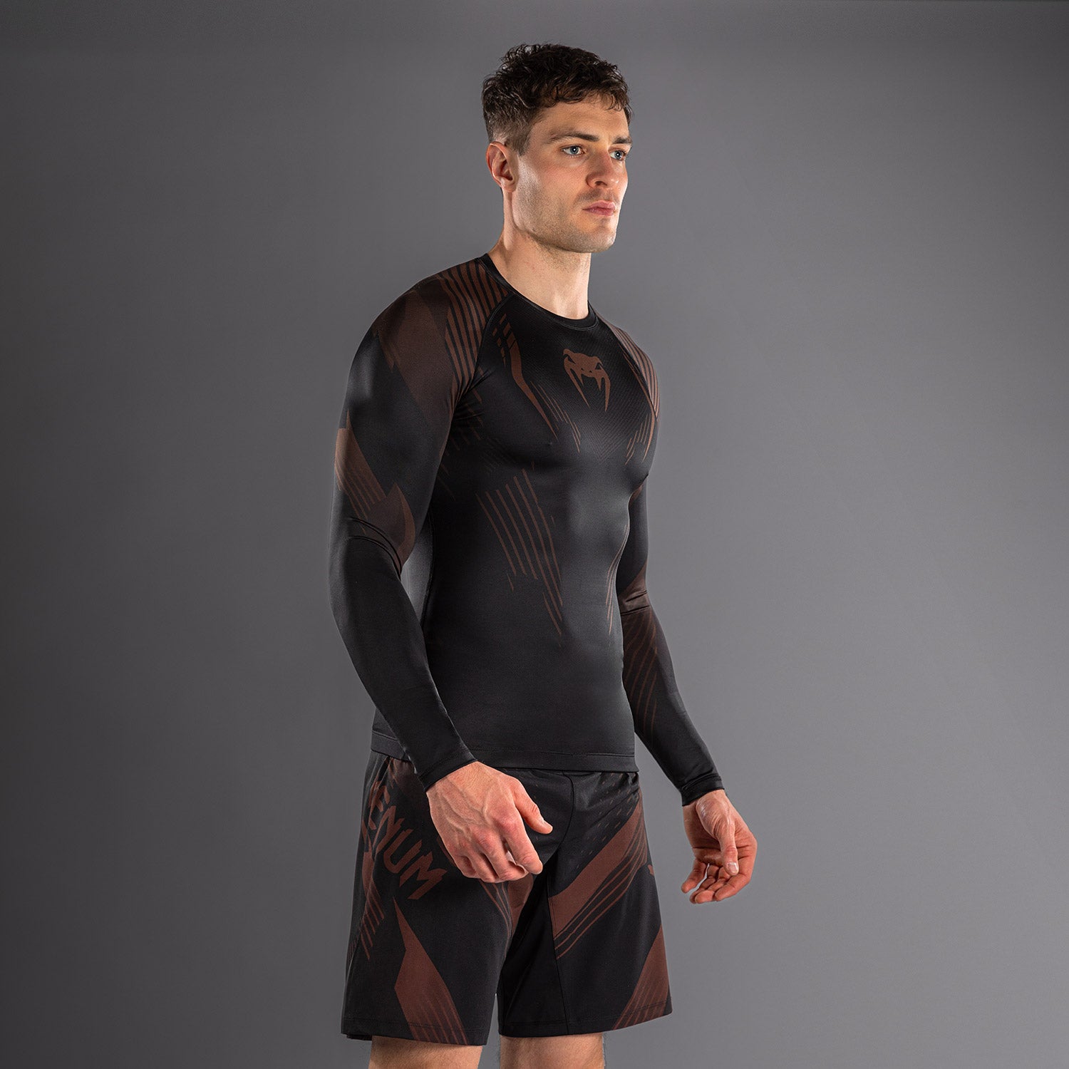 venum-no-gi-6-0-langarm-rashguard-herren-schwarz-braun image 2