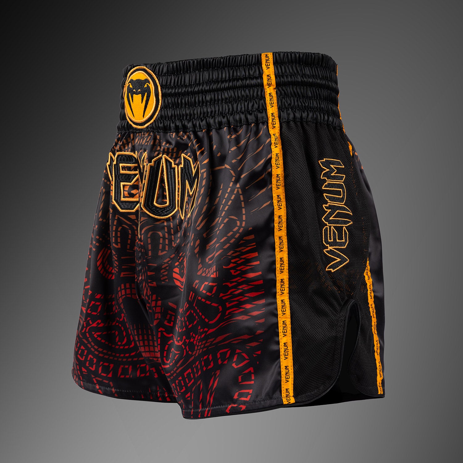 venum-quetzal-fury-muay-thai-shorts-schwarz-fury-rot-tangerine image 2