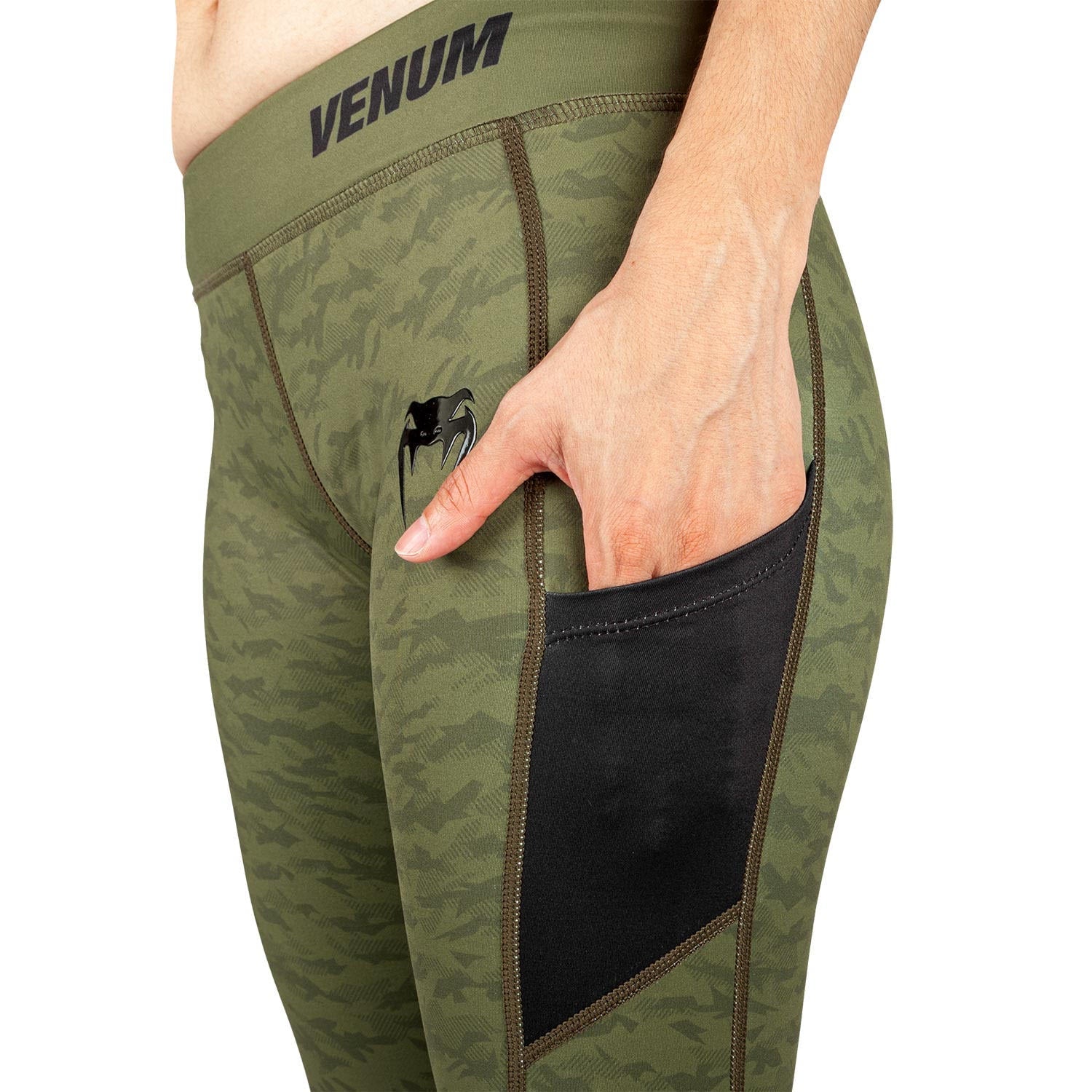 venum-power-2-0-leggings-damen-khaki-schwarz image 7
