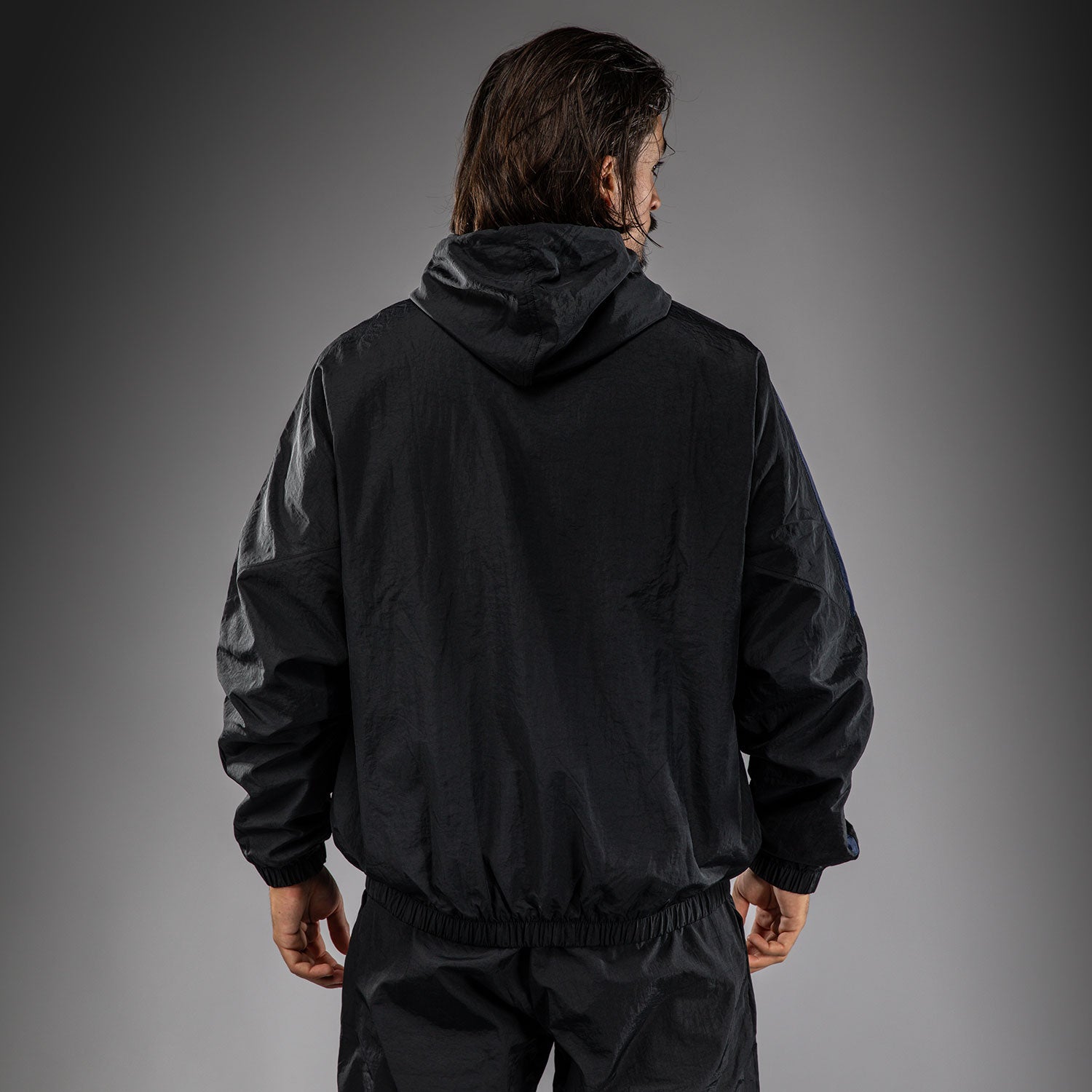 venum-vectra-trackjacke-herren-mit-kapuze-und-reissverschluss-schwarz-blau image 3